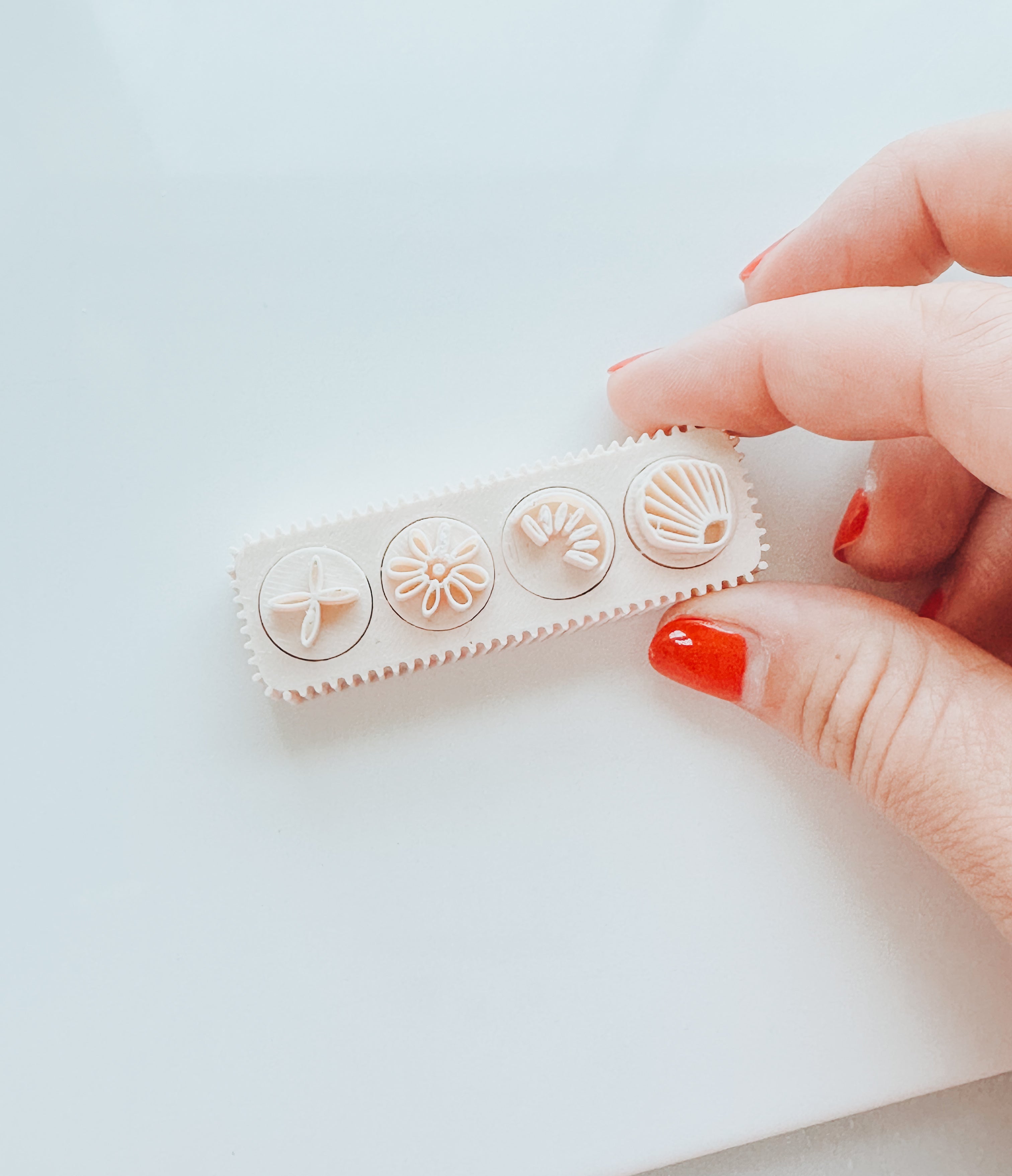 Mini Clay Italian Pattern Stamps With Holder