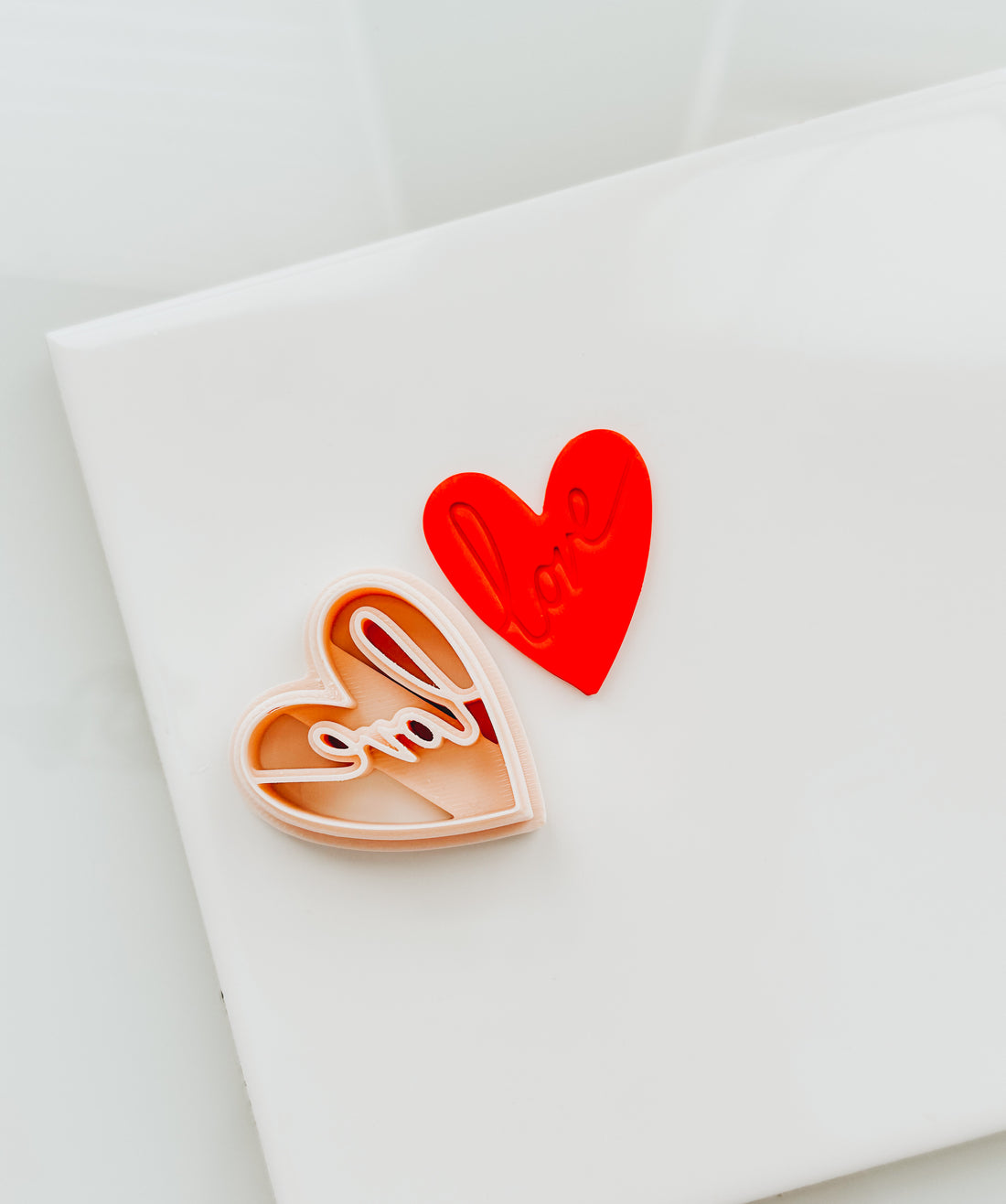 Love Script Heart Clay Cutter