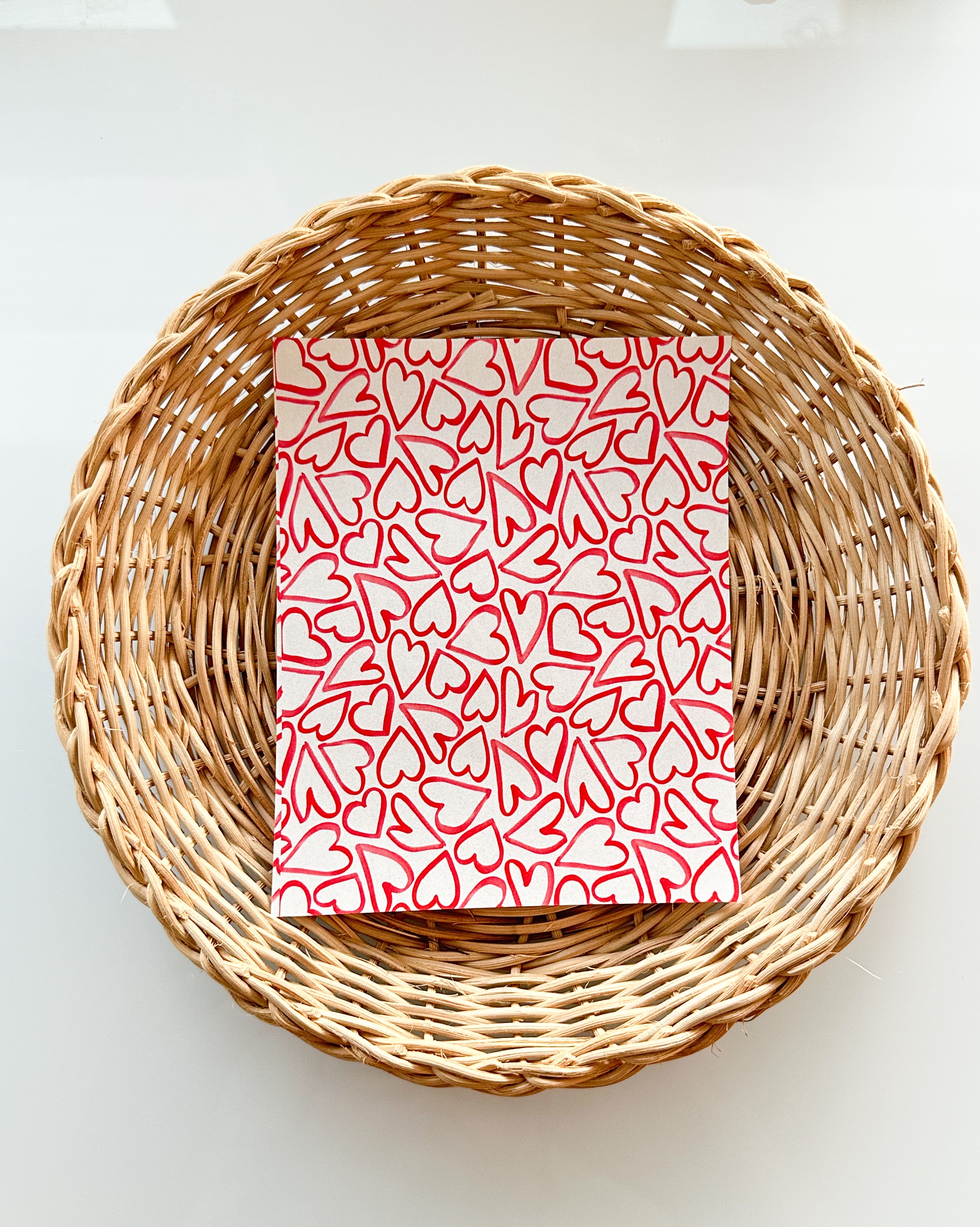 V3 Red Doodle Hearts Transfer Paper