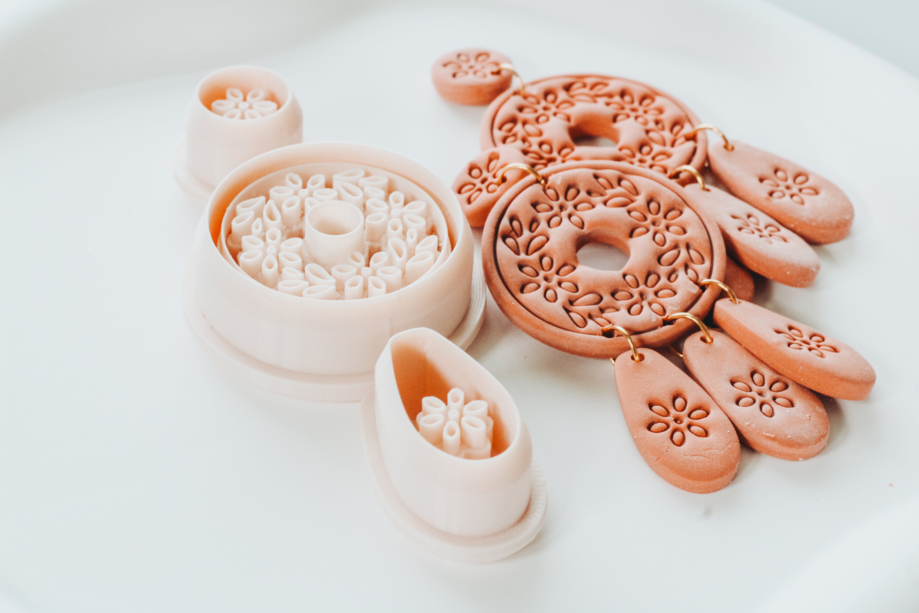 Maria - Mexican Talavera Inspired 3 Piece Set Clay Cutter