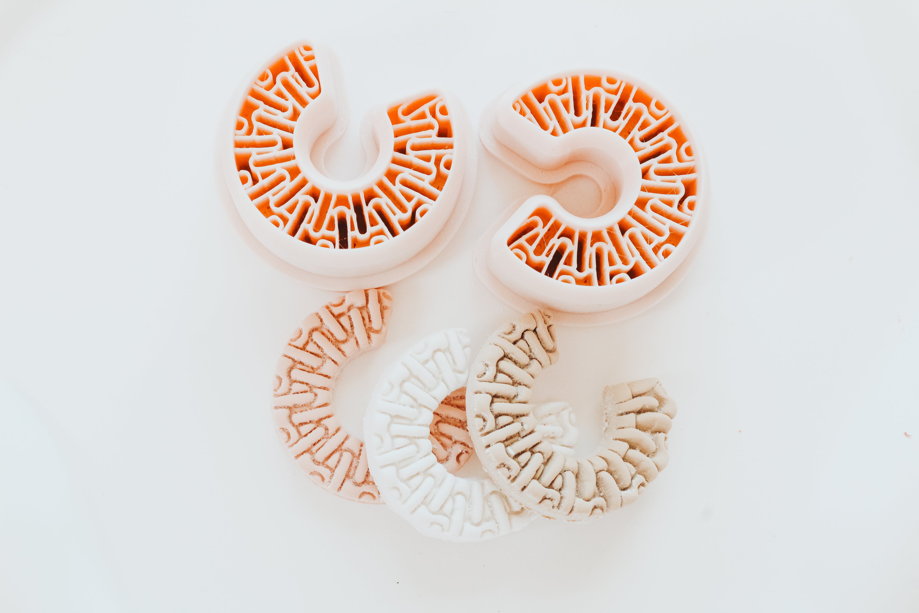 Rattan Inspired Hoop / Huggie Clay Cutter Mirrored Set