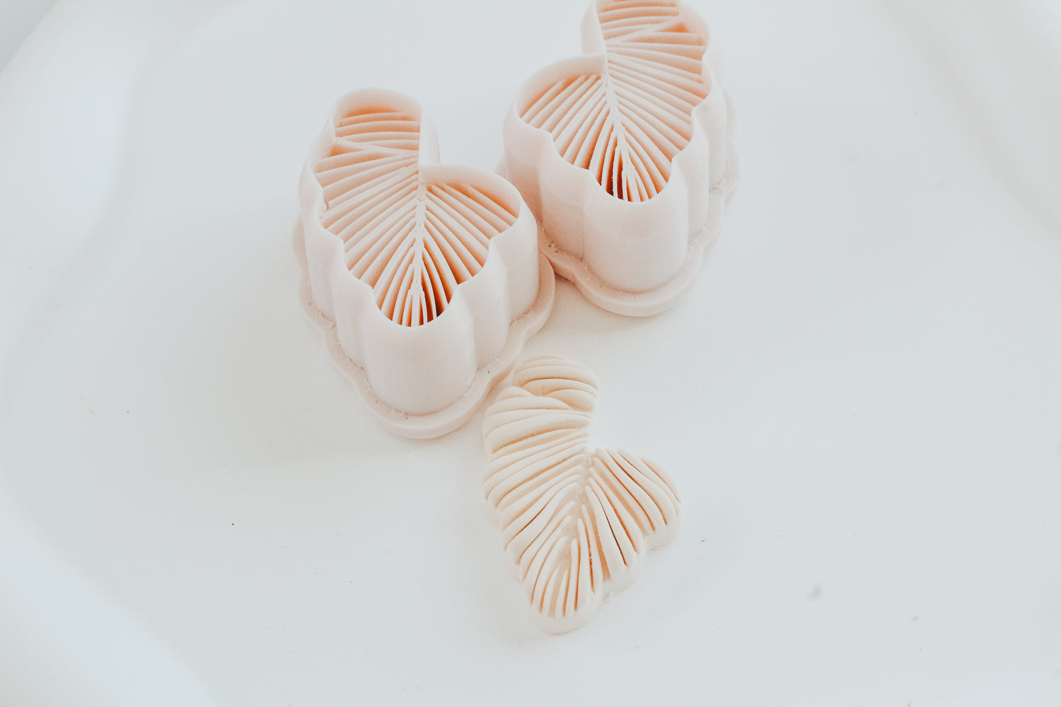 Tropical Leaf Hoop / Huggie Clay Cutter Mirrored Set