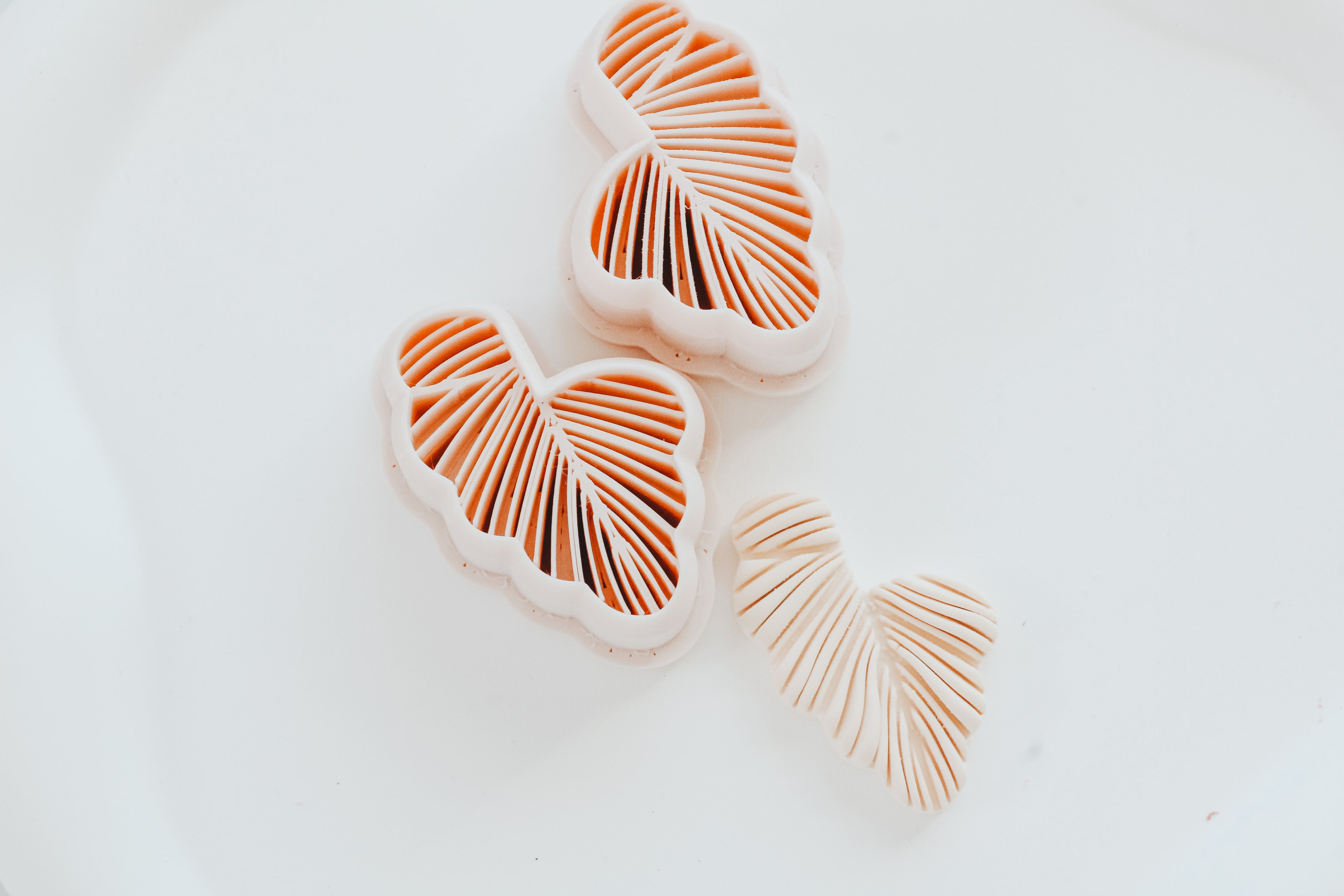 Tropical Leaf Hoop / Huggie Clay Cutter Mirrored Set