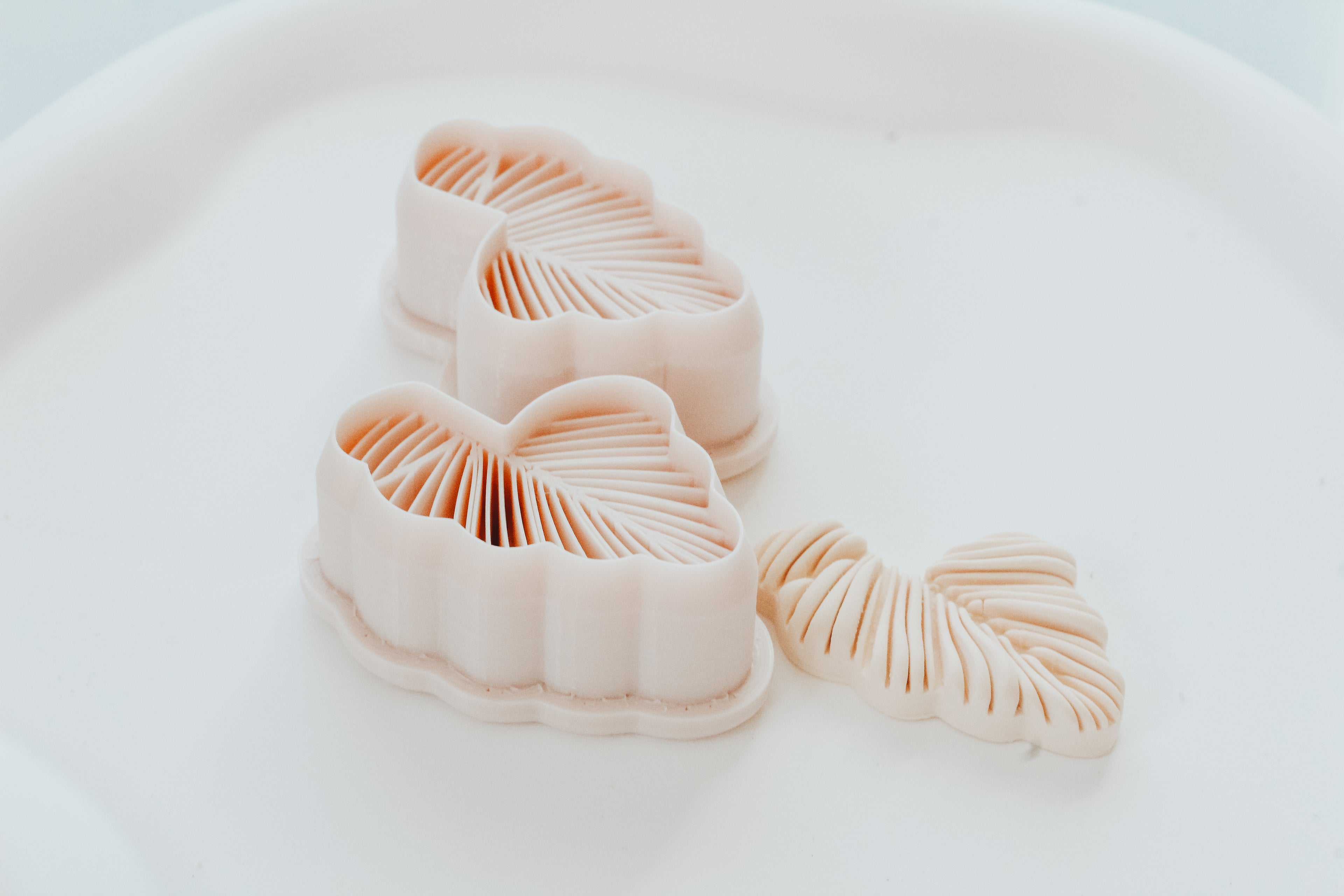 Tropical Leaf Hoop / Huggie Clay Cutter Mirrored Set
