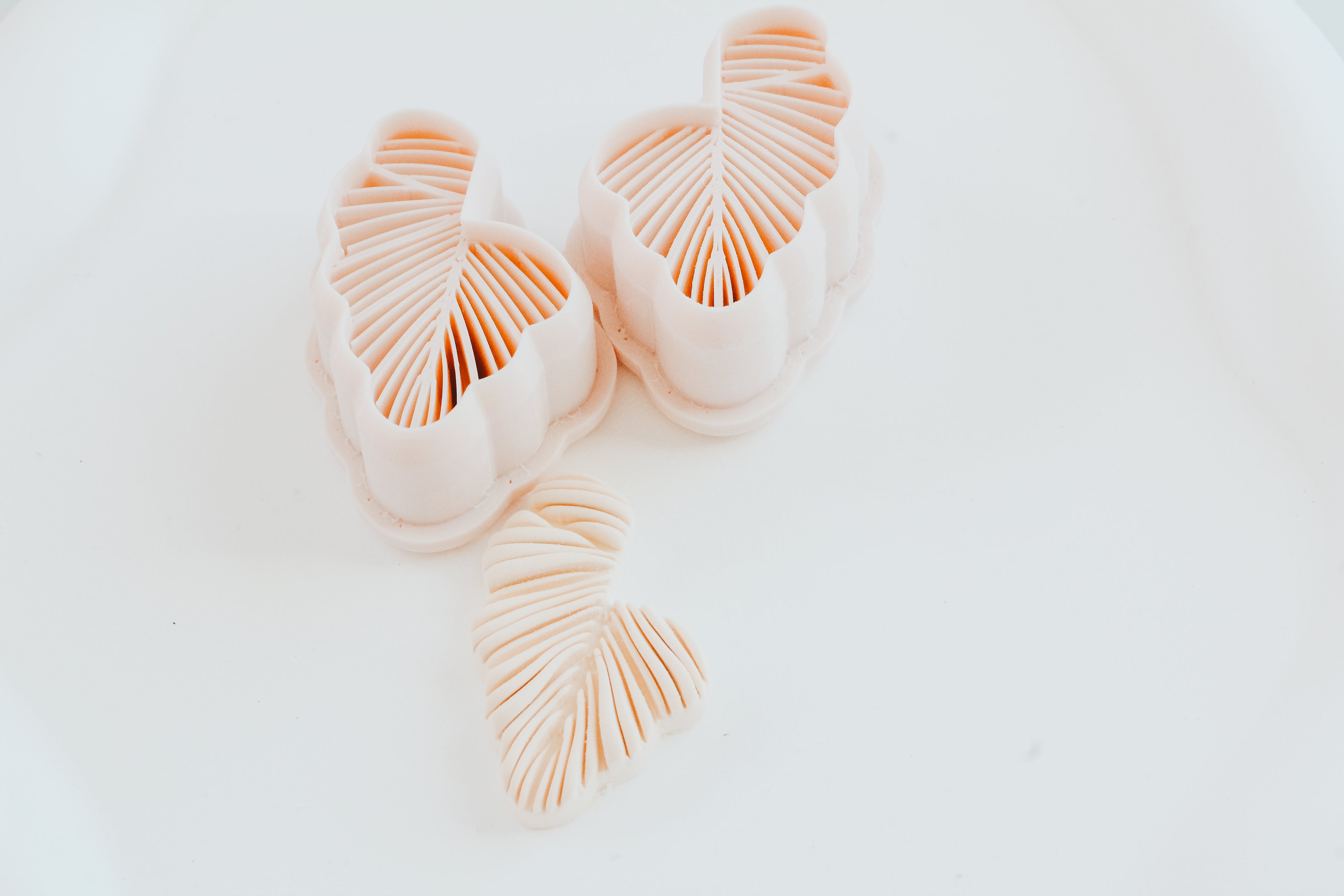 Tropical Leaf Hoop / Huggie Clay Cutter Mirrored Set