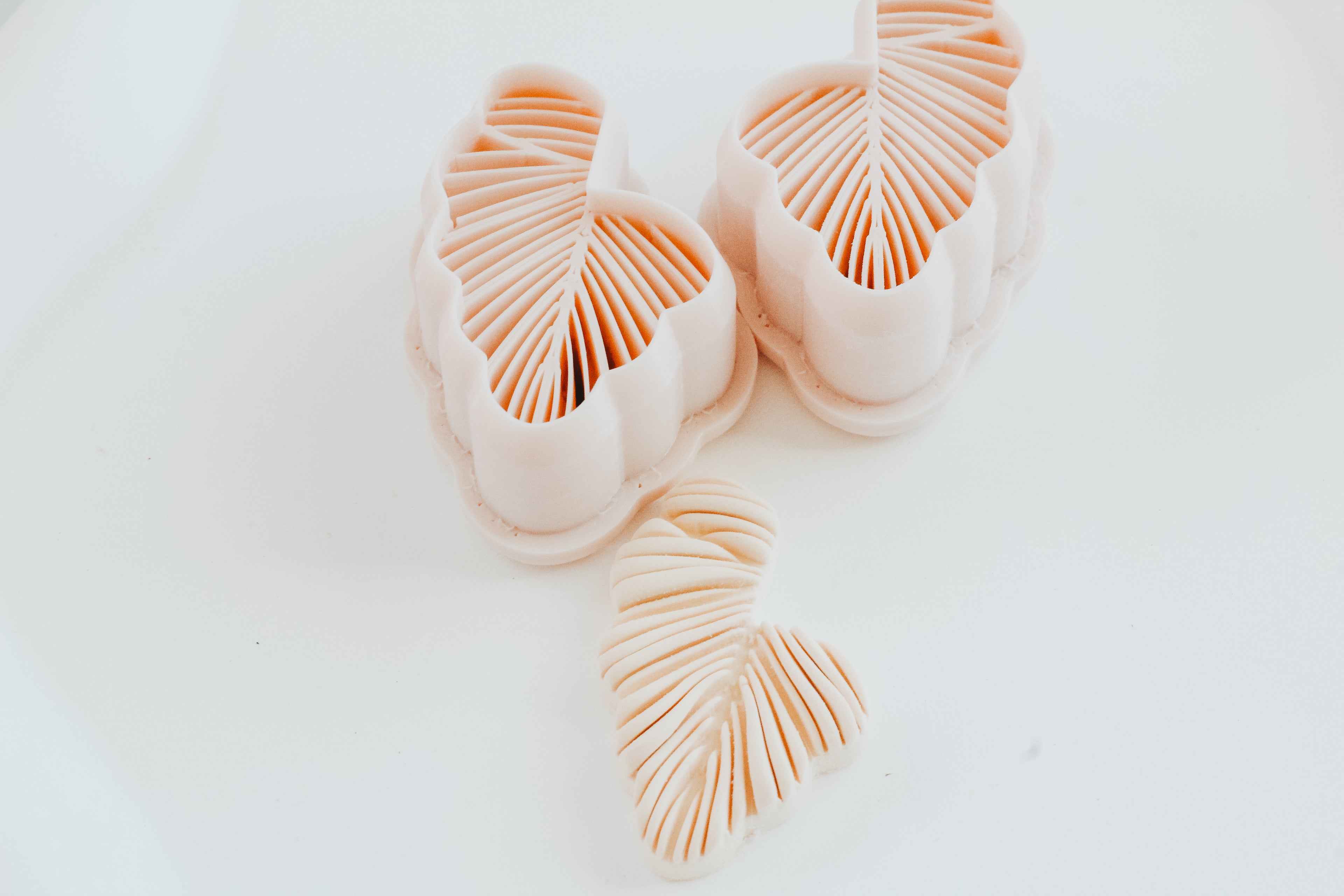 Tropical Leaf Hoop / Huggie Clay Cutter Mirrored Set