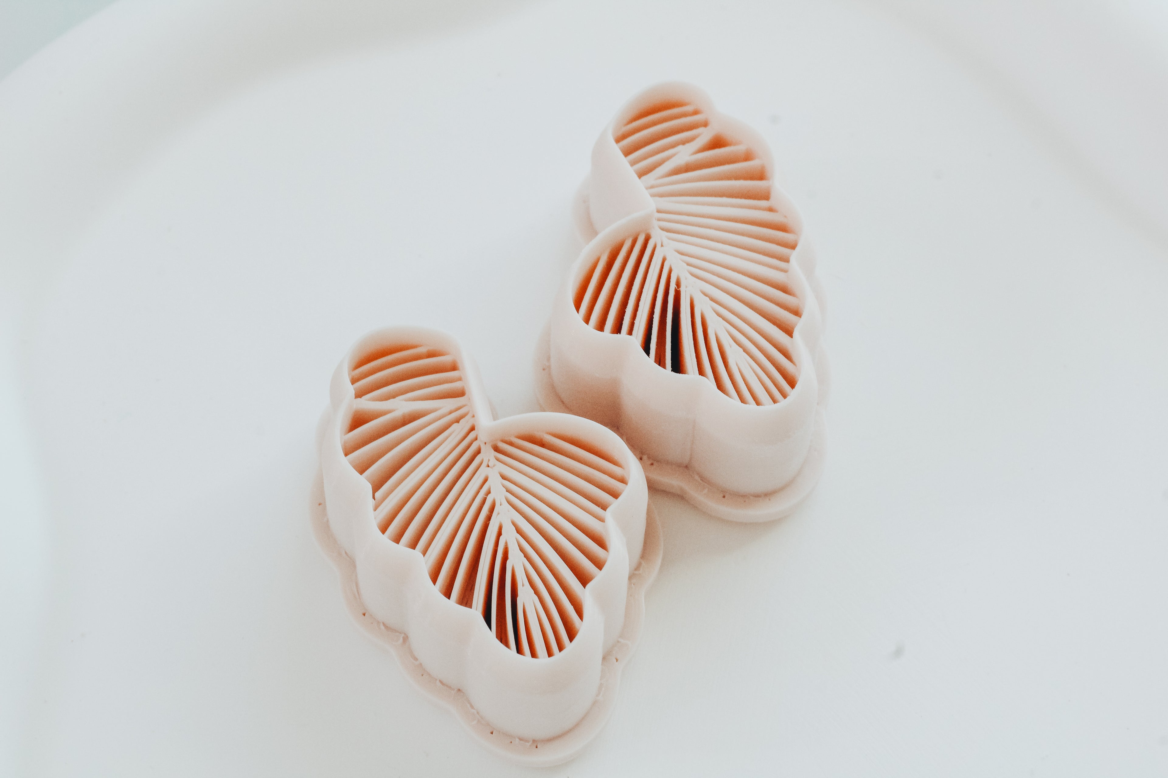 Tropical Leaf Hoop / Huggie Clay Cutter Mirrored Set