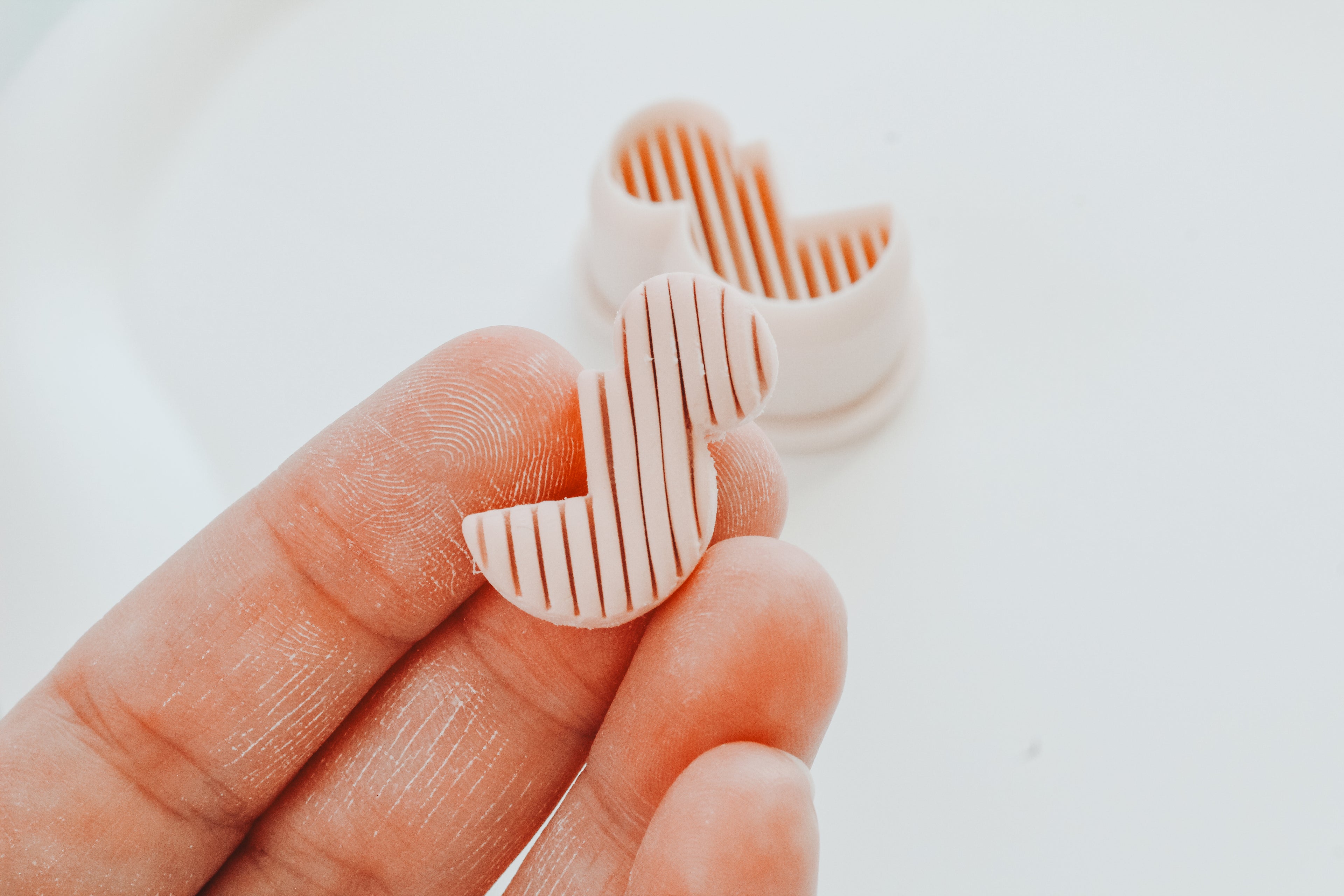 Ribbed Magical Mouse Hoop / Huggie Clay Cutter Mirrored Set