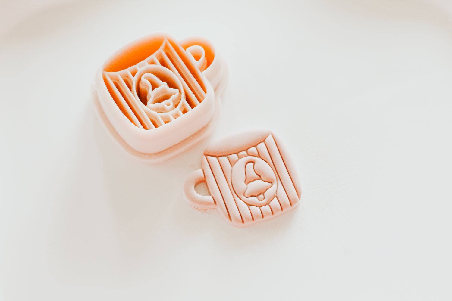 Whimsical Tree Mug Ribbed Textured Clay Cutter