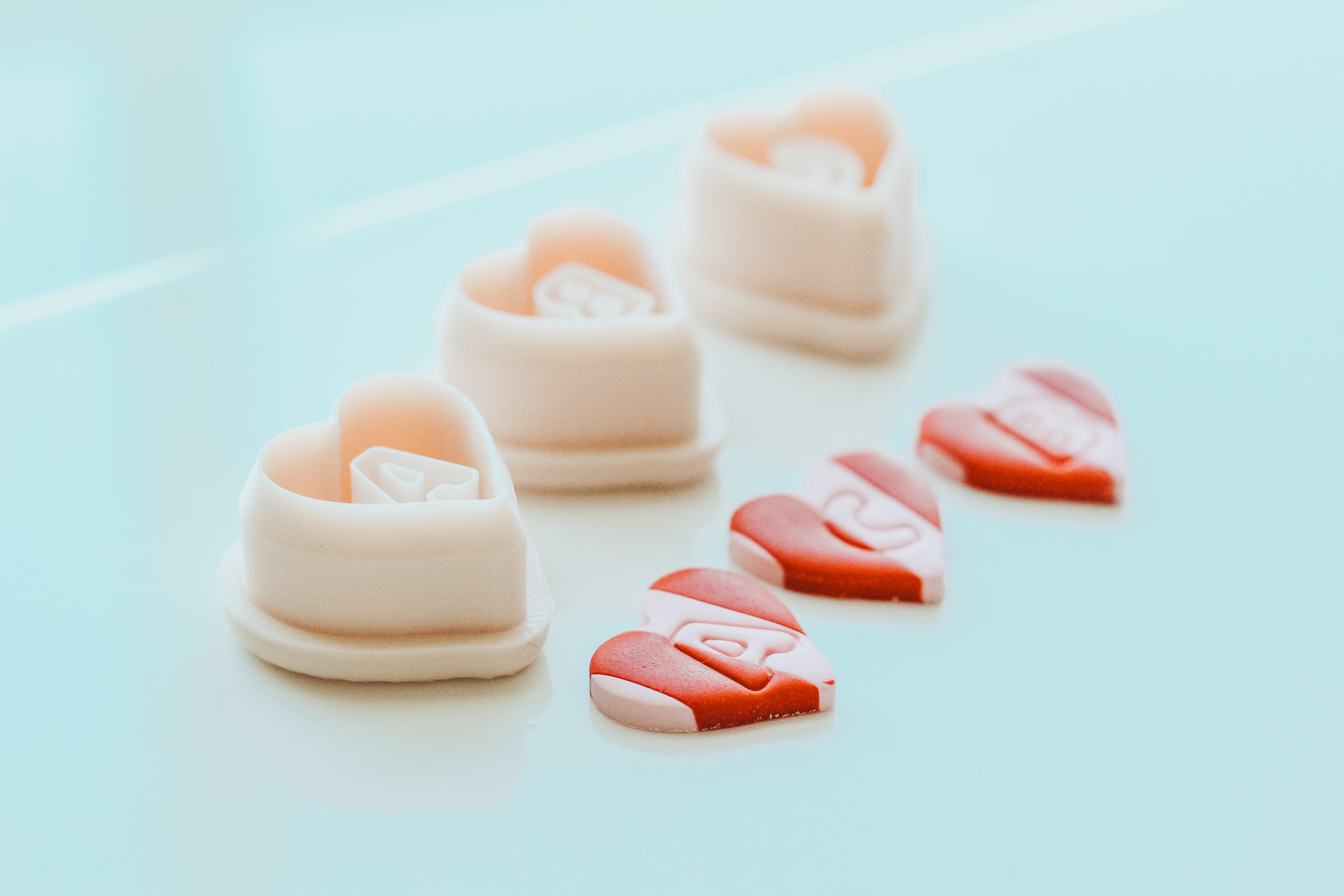 Heart Monogram Clay Cutters .75 Inches - Full Set 26 Letters Included