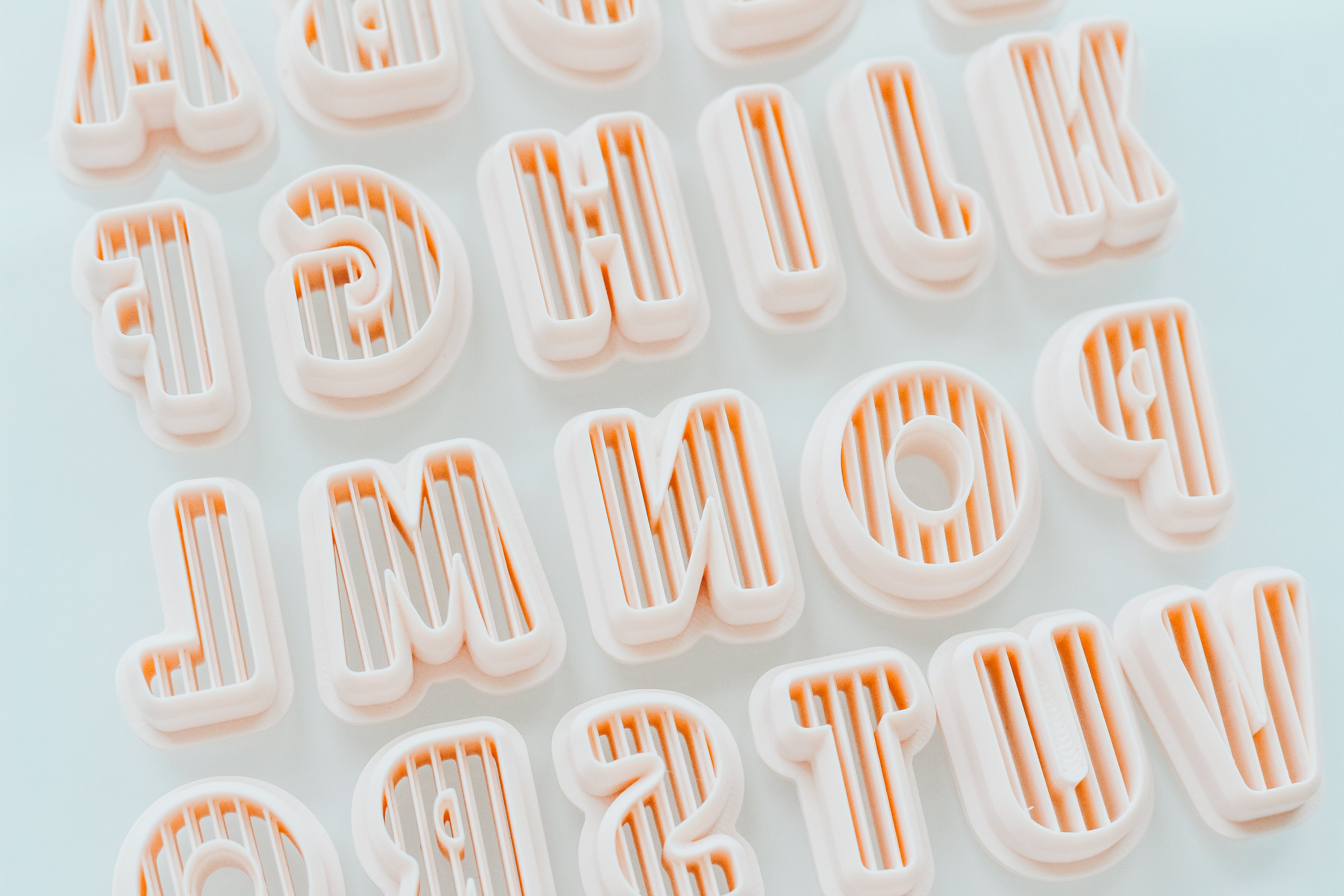 FULL SET Ribbed Letter Clay Cutters (Includes Full Alphabet)