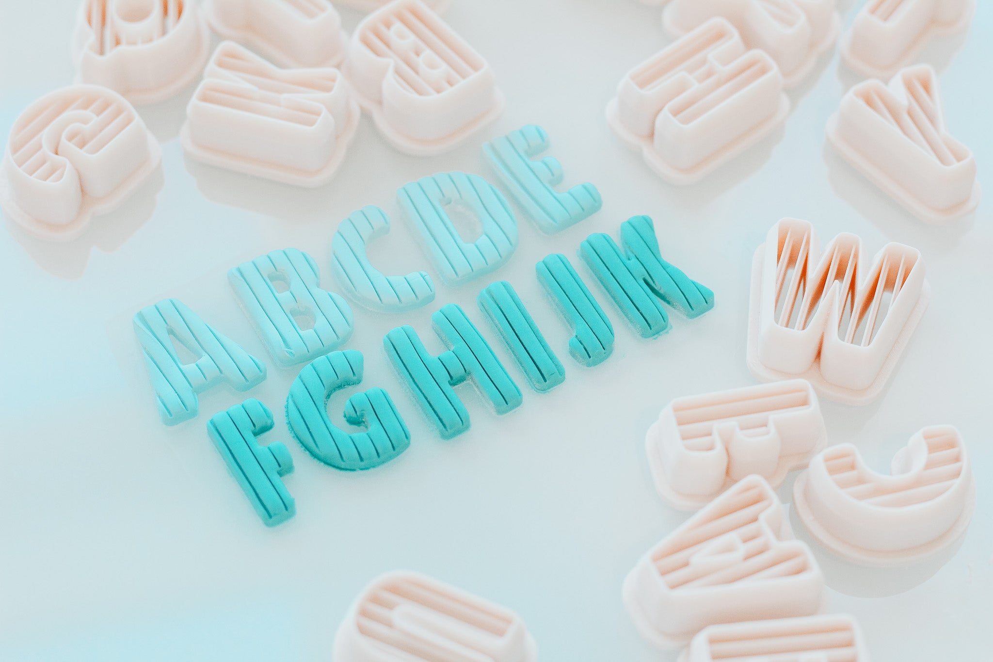 FULL SET Ribbed Letter Clay Cutters (Includes Full Alphabet)