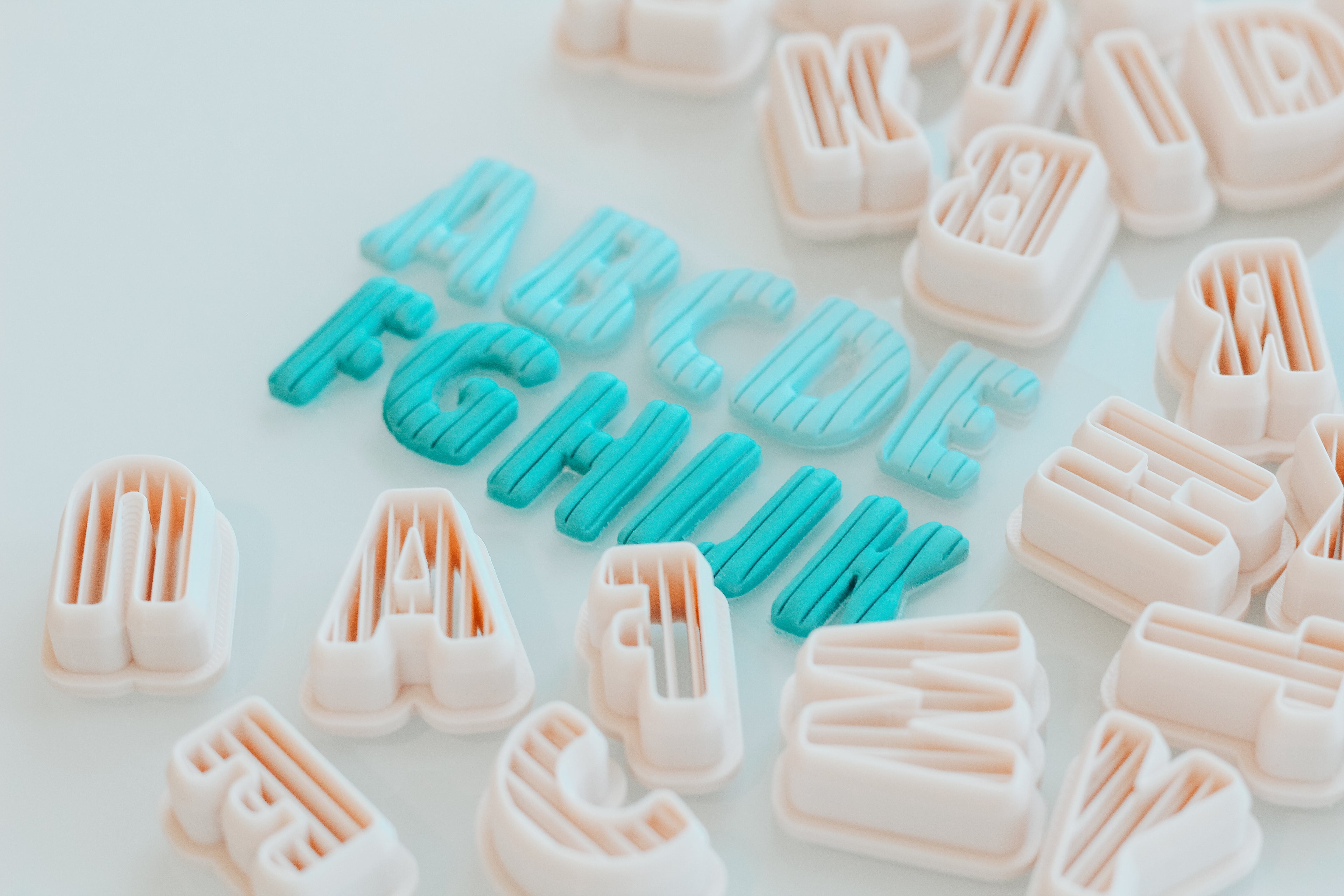 FULL SET Ribbed Letter Clay Cutters (Includes Full Alphabet)