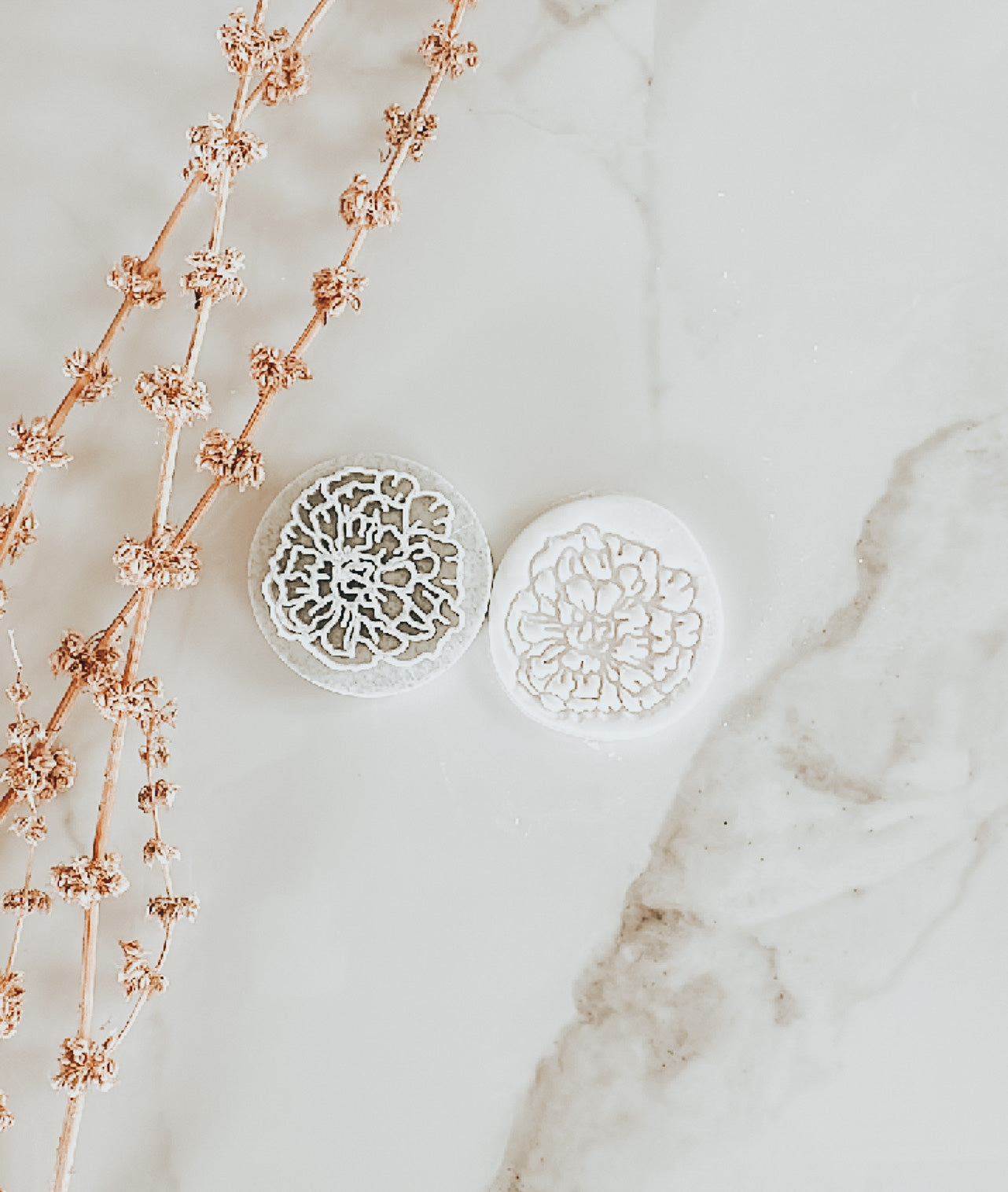 Marigold Flower Clay Stamp