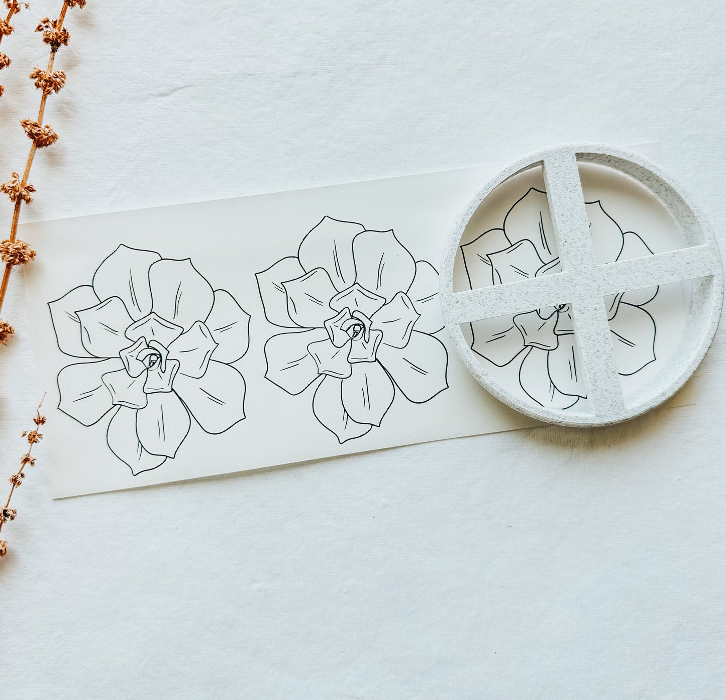 Transfer Paper 129 (Succulent 2 for Trinket Dish)