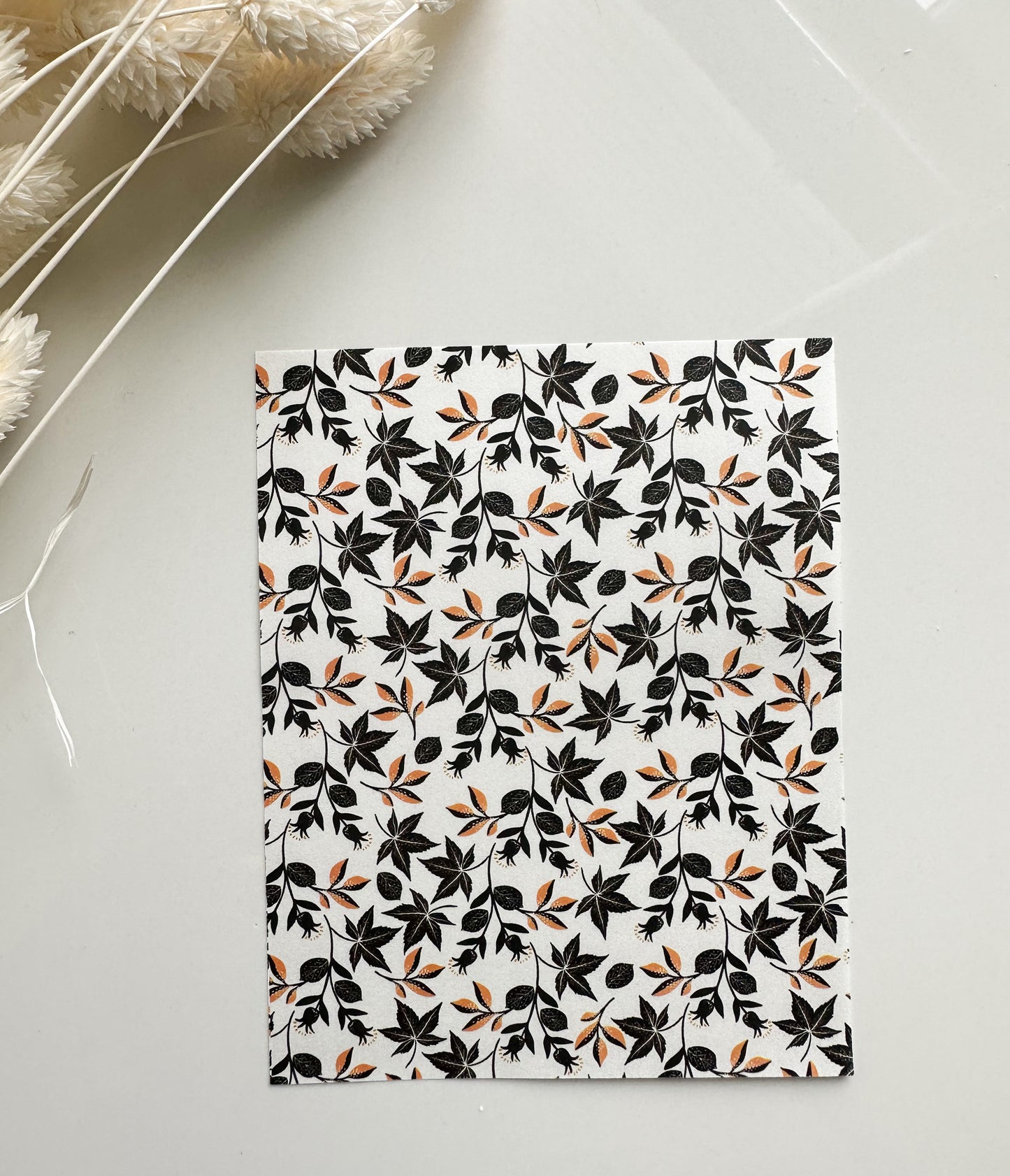 Transfer Paper 09 (Black & Tan Leaf)