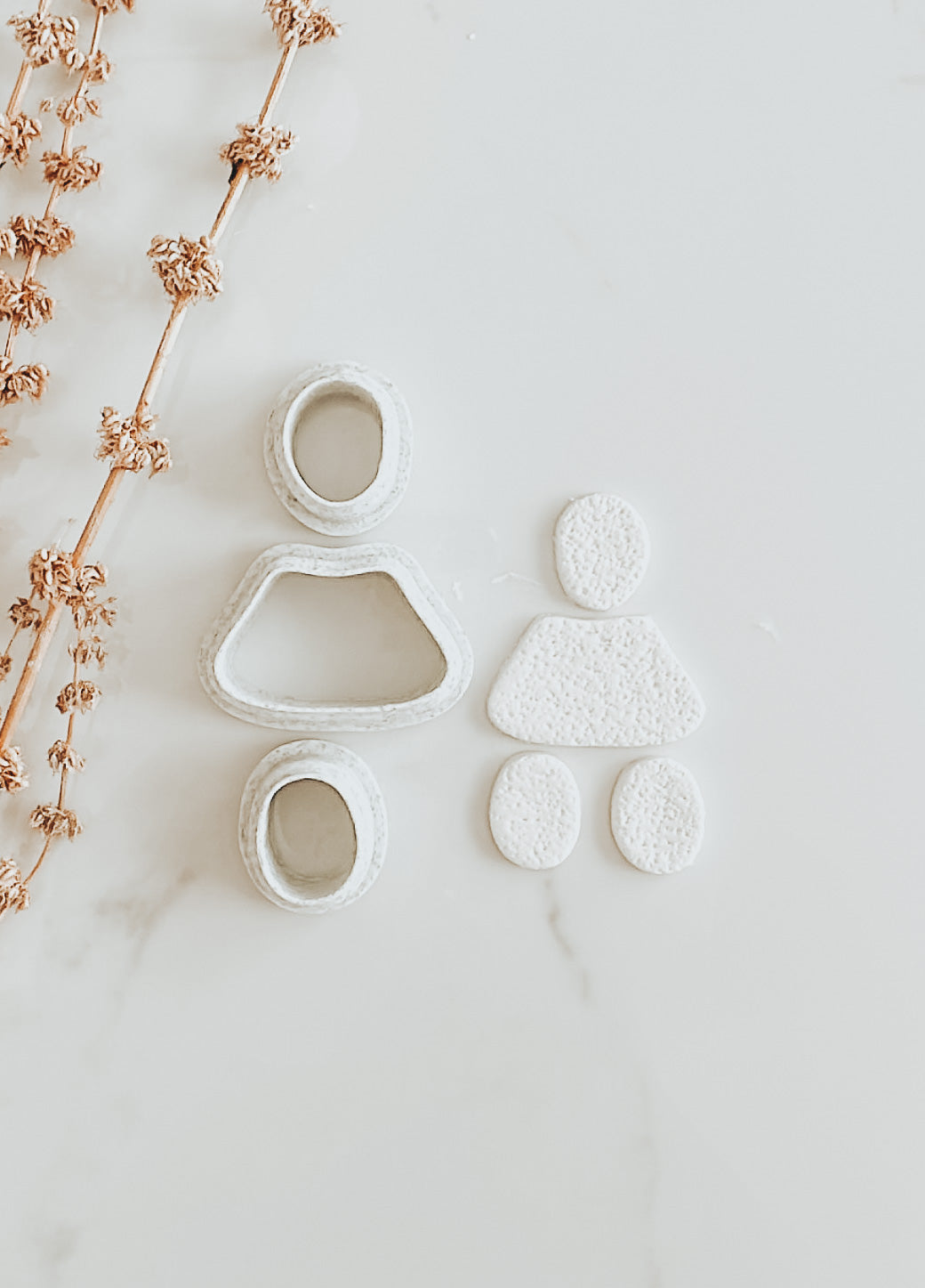 Fern Pebble Clay Cutter Set