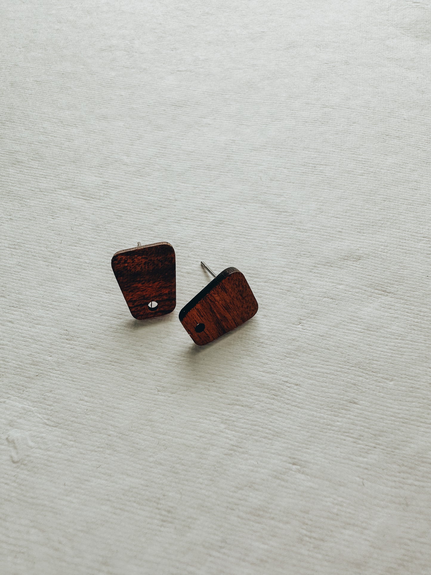 Trapezoid Wood Earring Post (Set of 2)