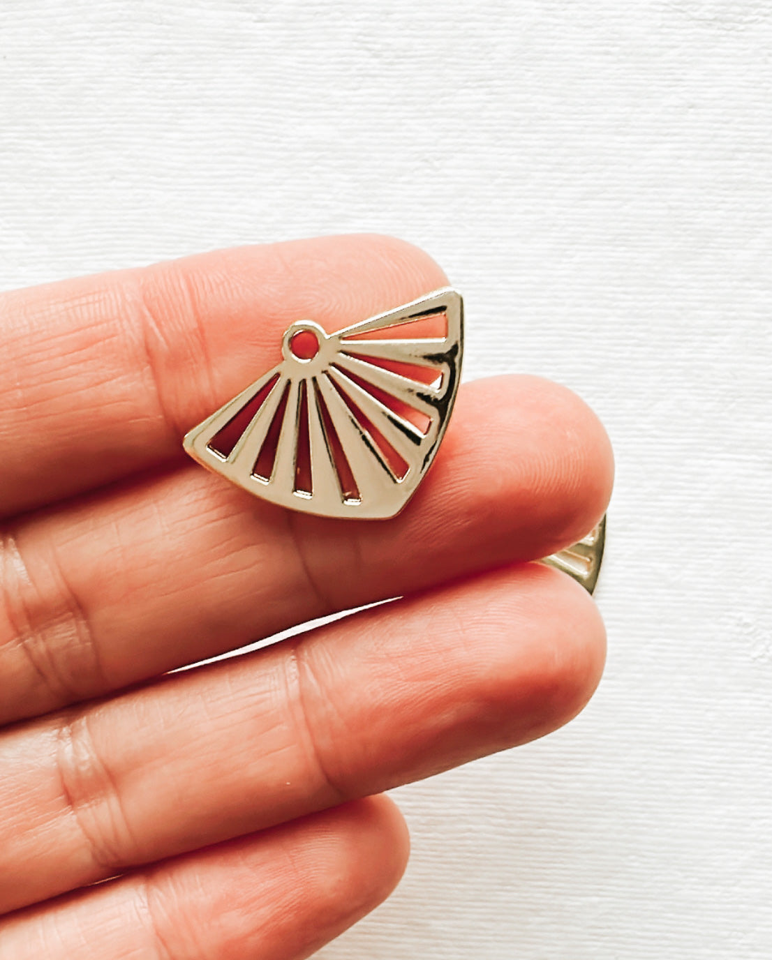 Alloy Gold Fan Charms (Set of 2)