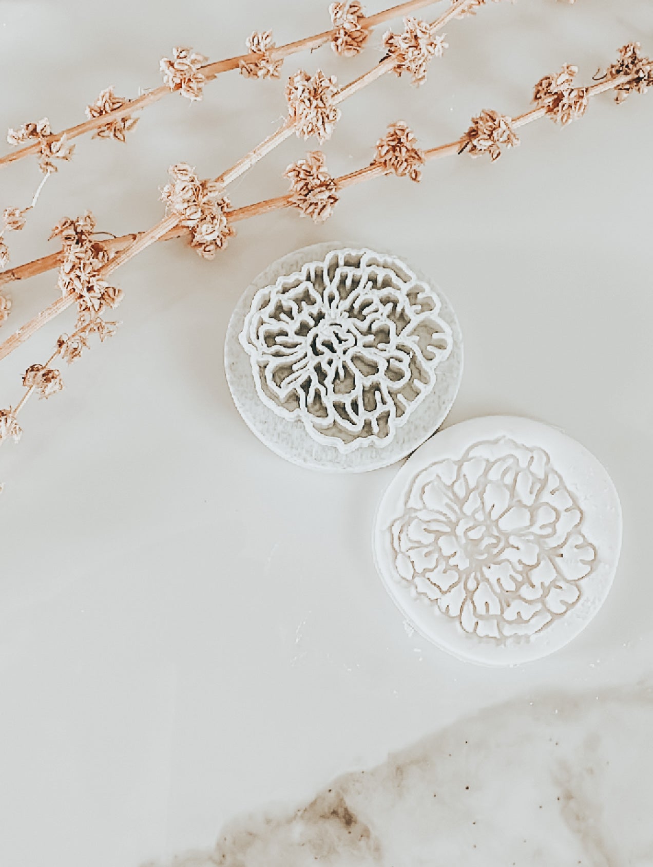 Marigold Flower Clay Stamp