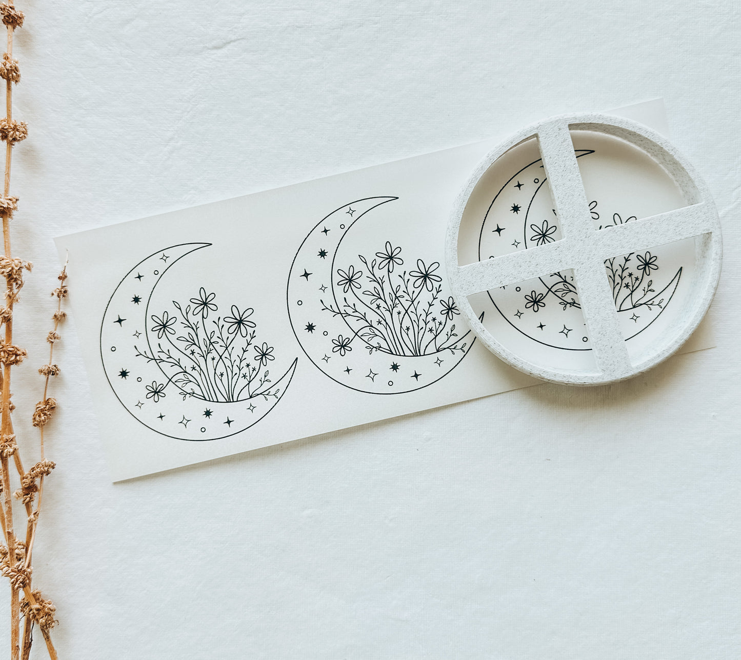 Transfer Paper 79 (Moon & Flower for Trinket Dish)
