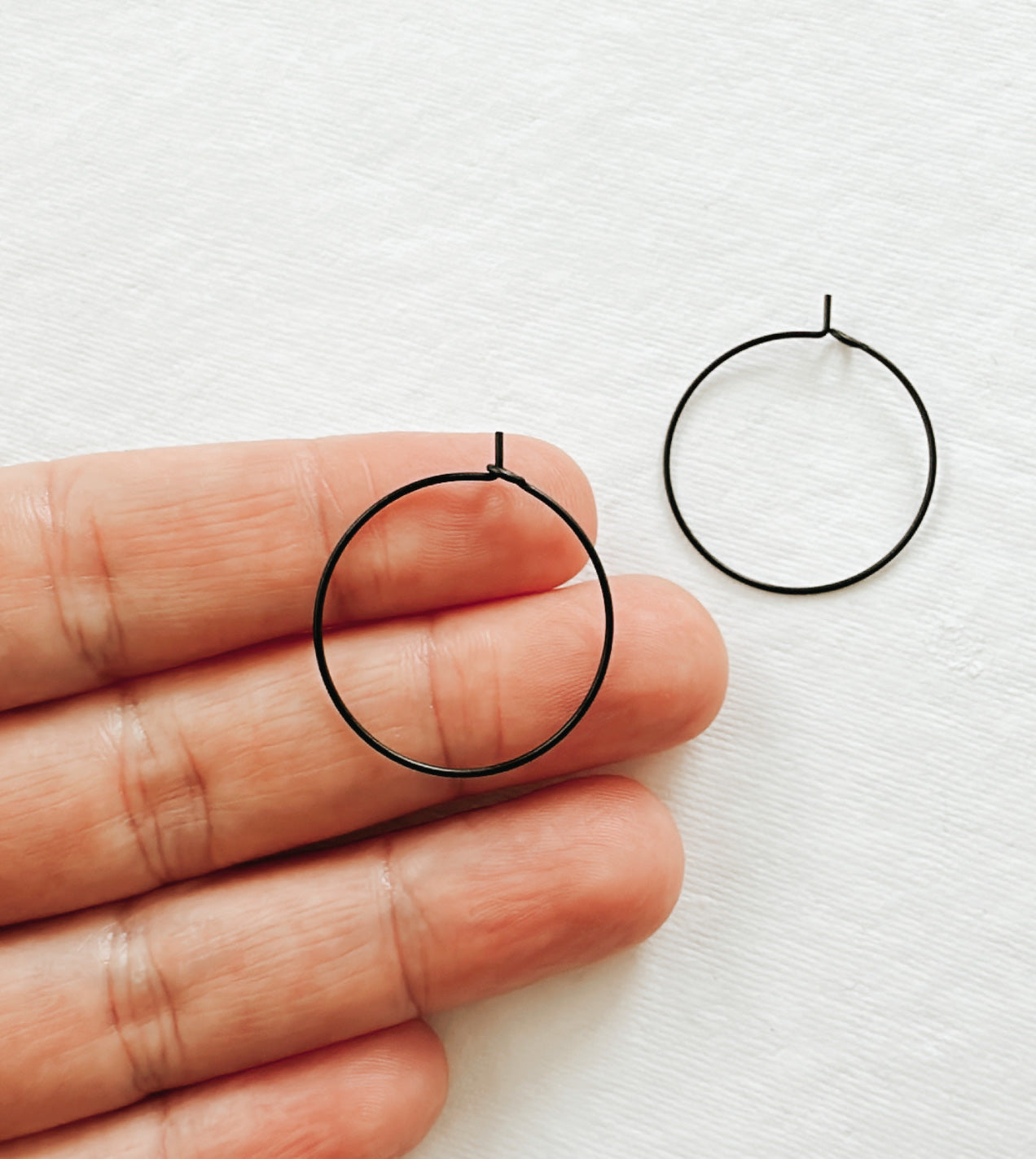 Black Hoops (Set of 2)