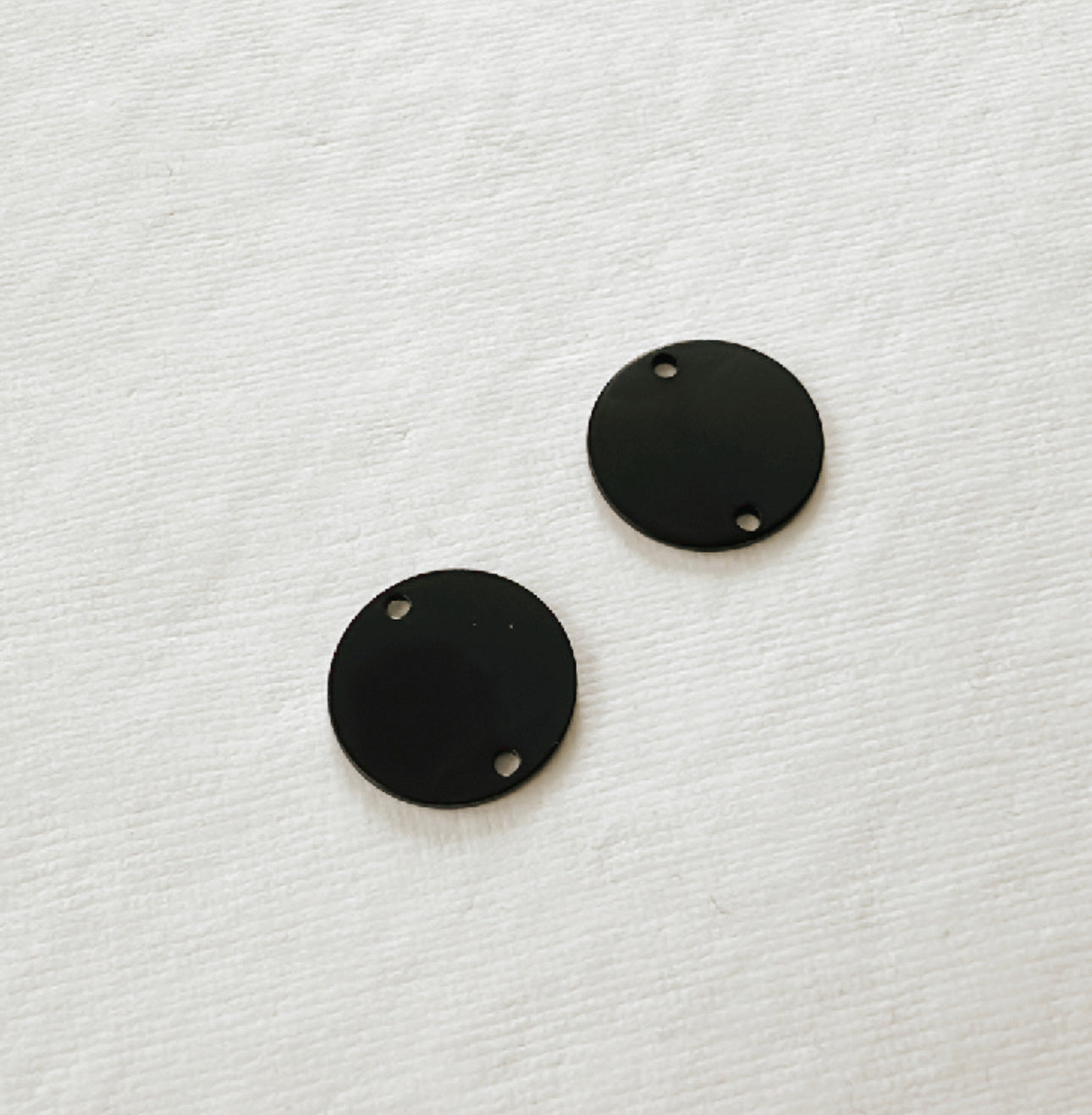 Black Circle Charms (Set of 2)