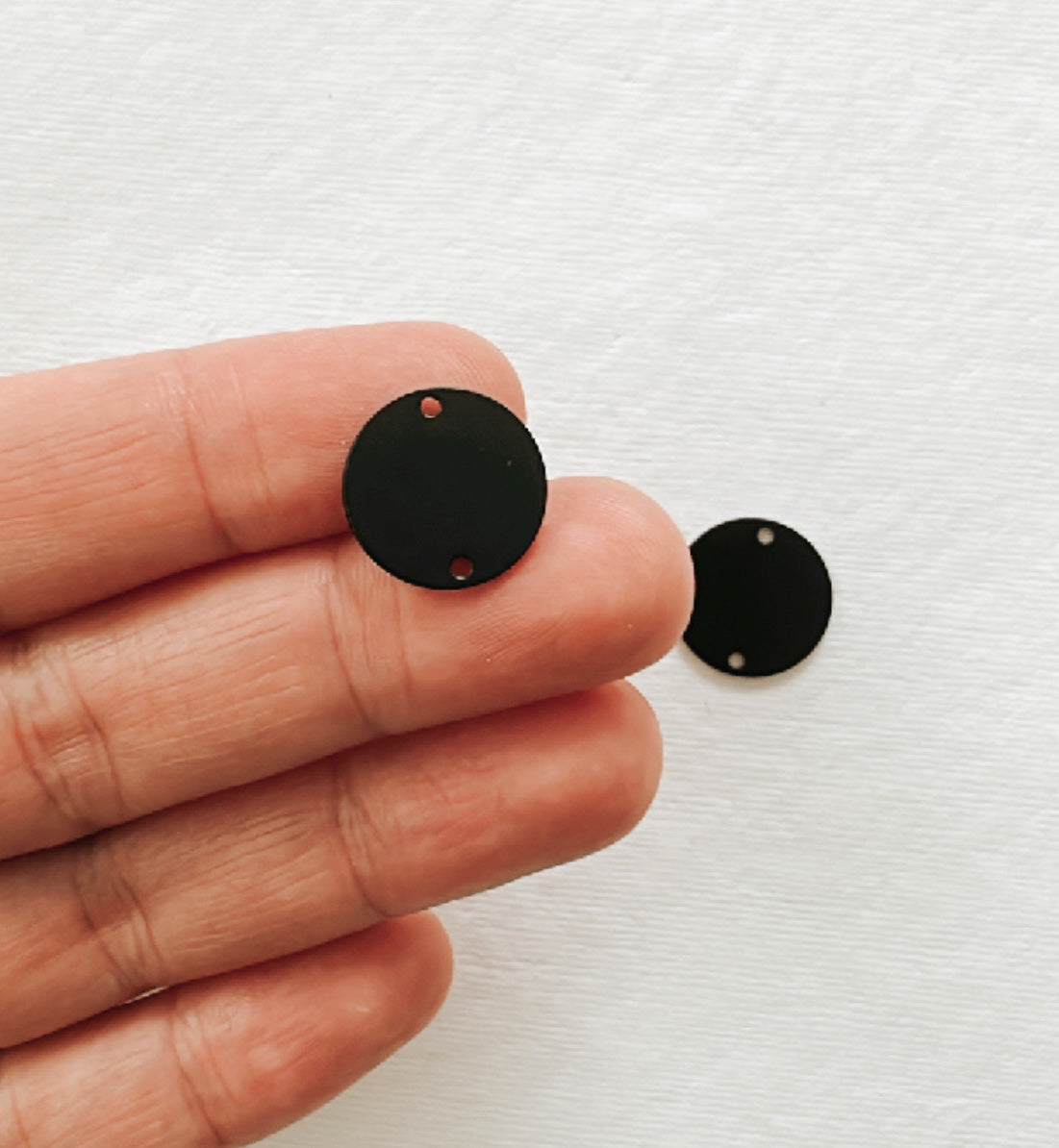 Black Circle Charms (Set of 2)