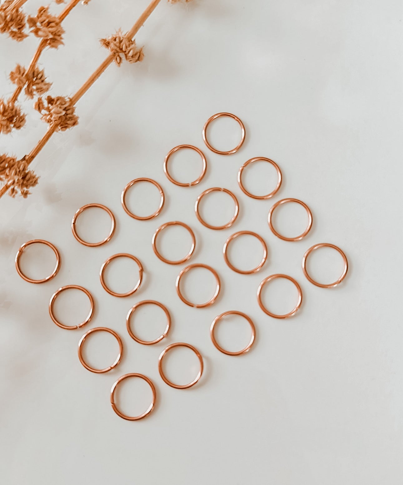 Rose Gold Plated Open Jump Rings (10 Count)