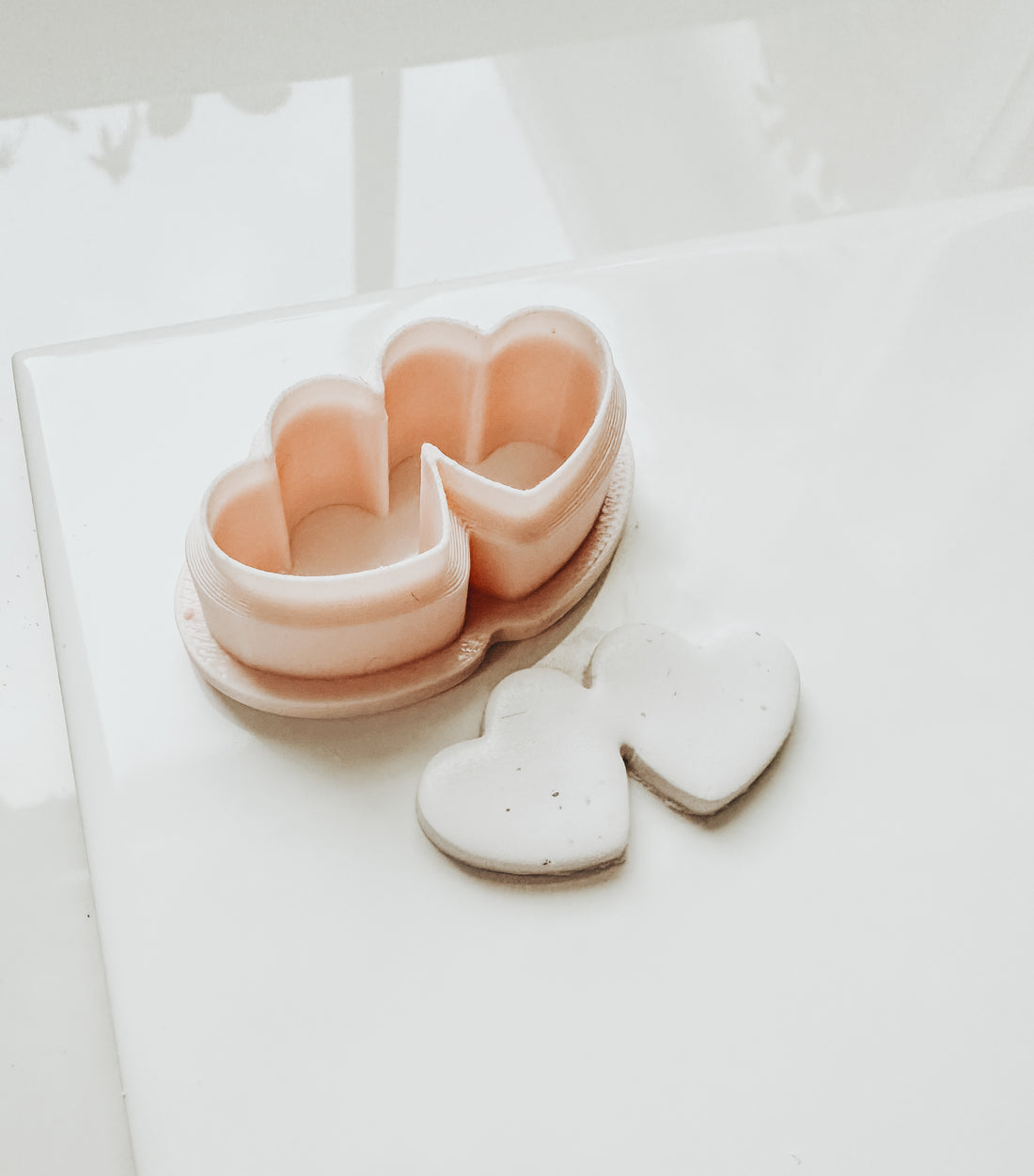 Double Hearts Plane Clay Cutter 1.25”