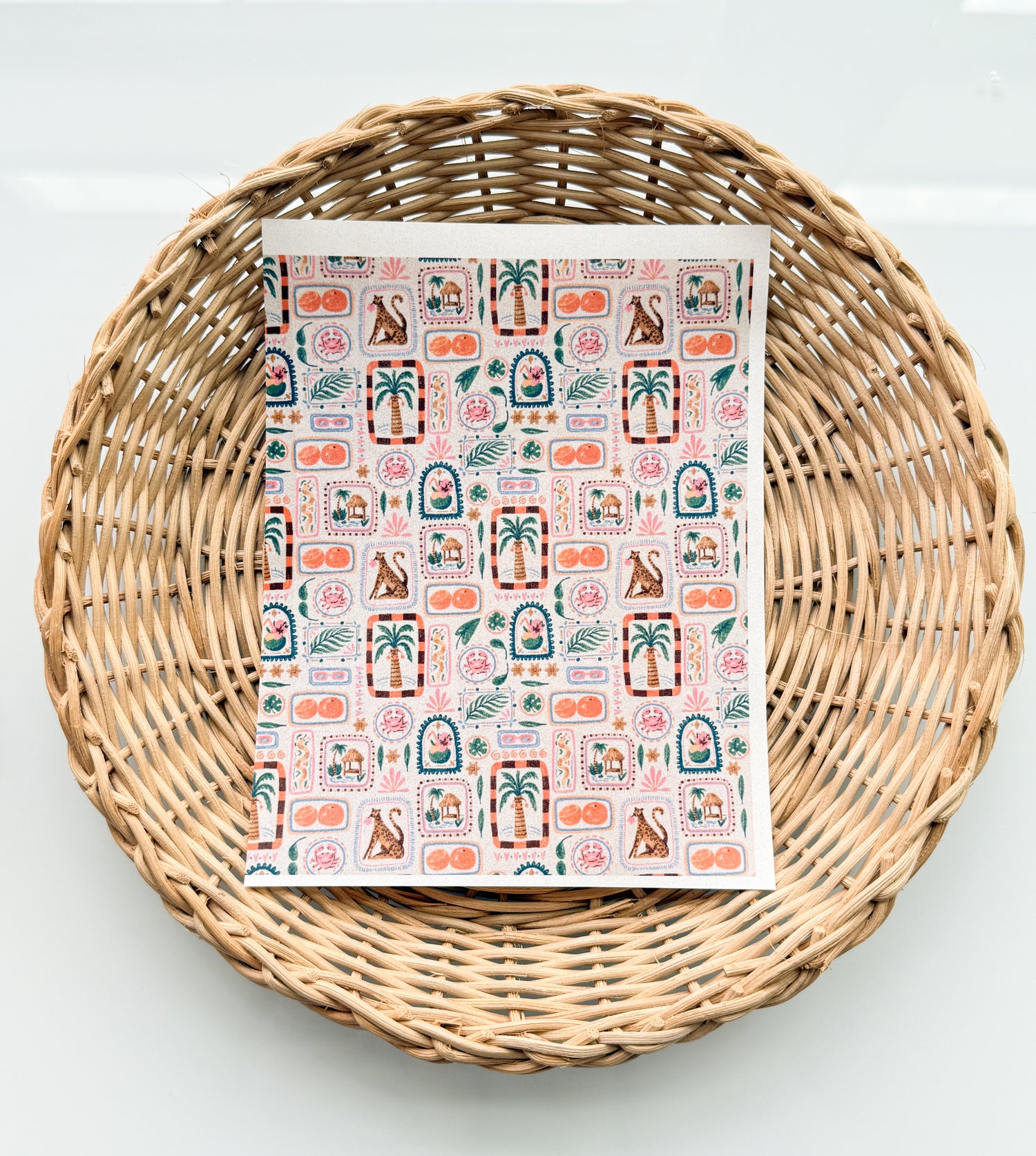 Vintage Jungle Beach Transfer Paper