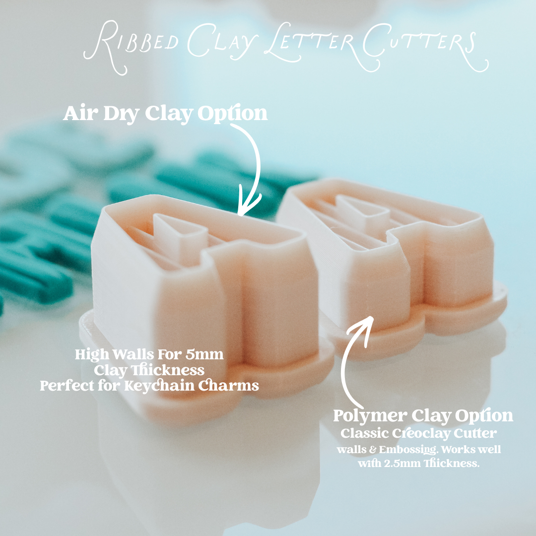 FULL SET Ribbed Letter Clay Cutters (Includes Full Alphabet)