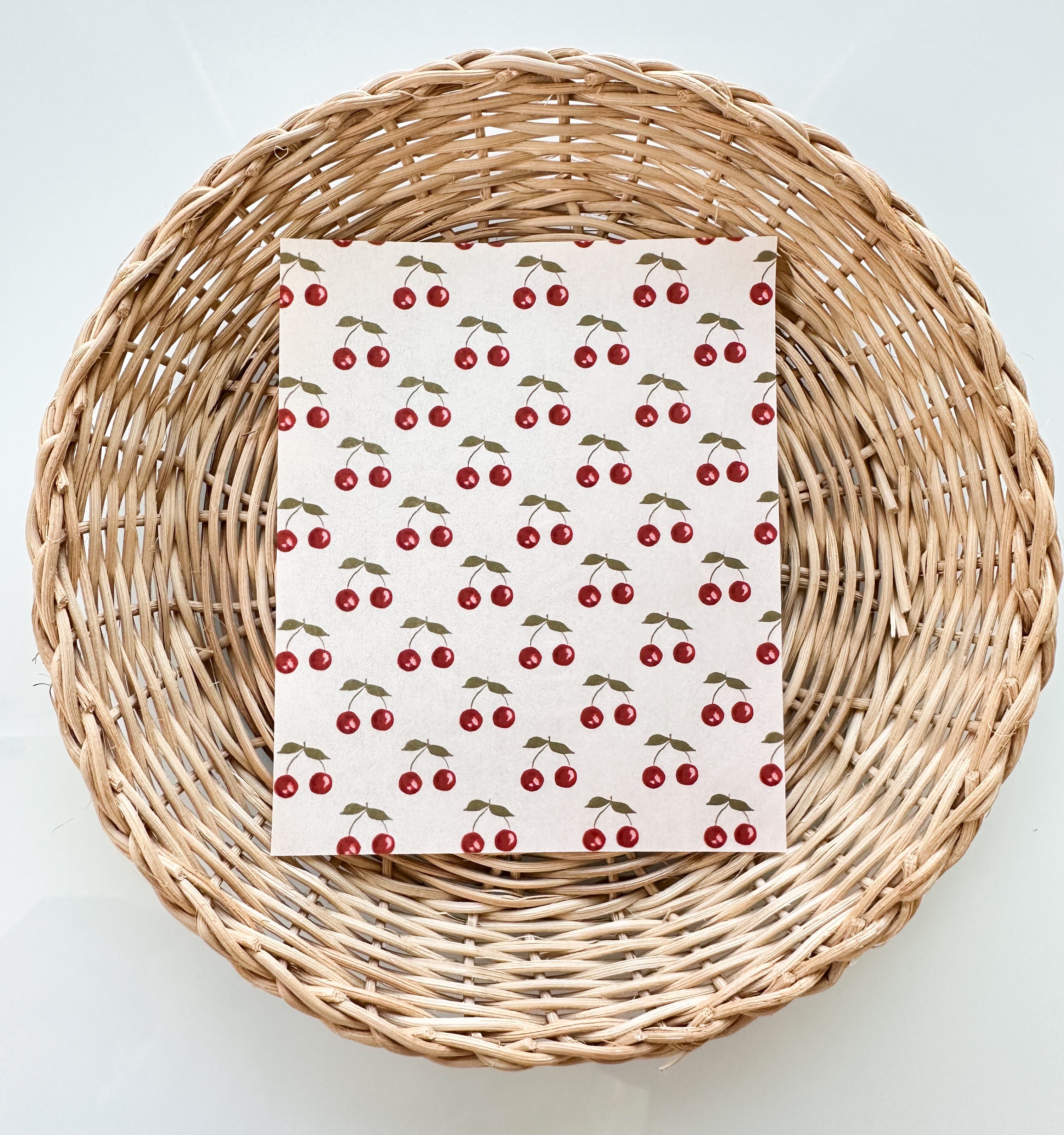 Summer 8 Small Red Cherries Transfer Paper