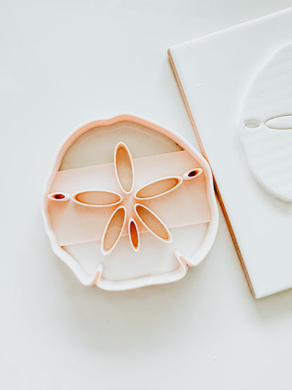 Large Sand Dollar Trinket Dish Clay Cutter