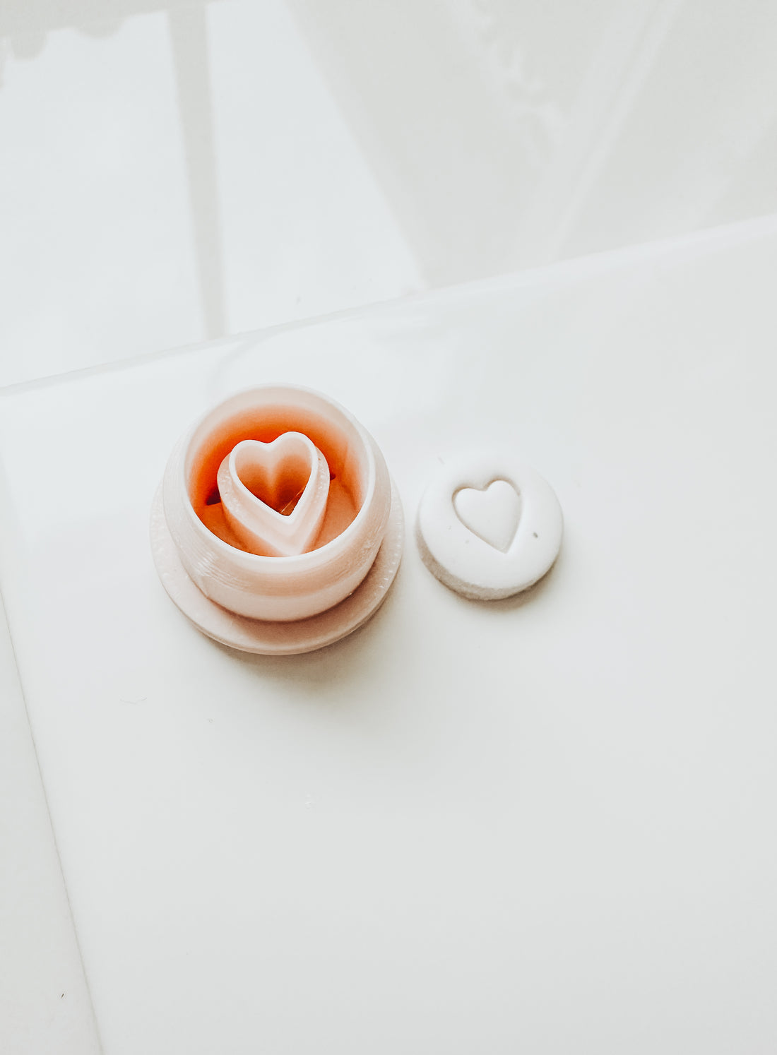 Heart Embossed Stud Clay Cutters .50”