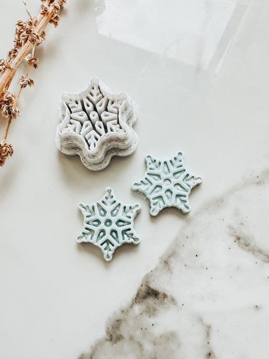 Snowflake Embossed Clay Cutter 1.00”