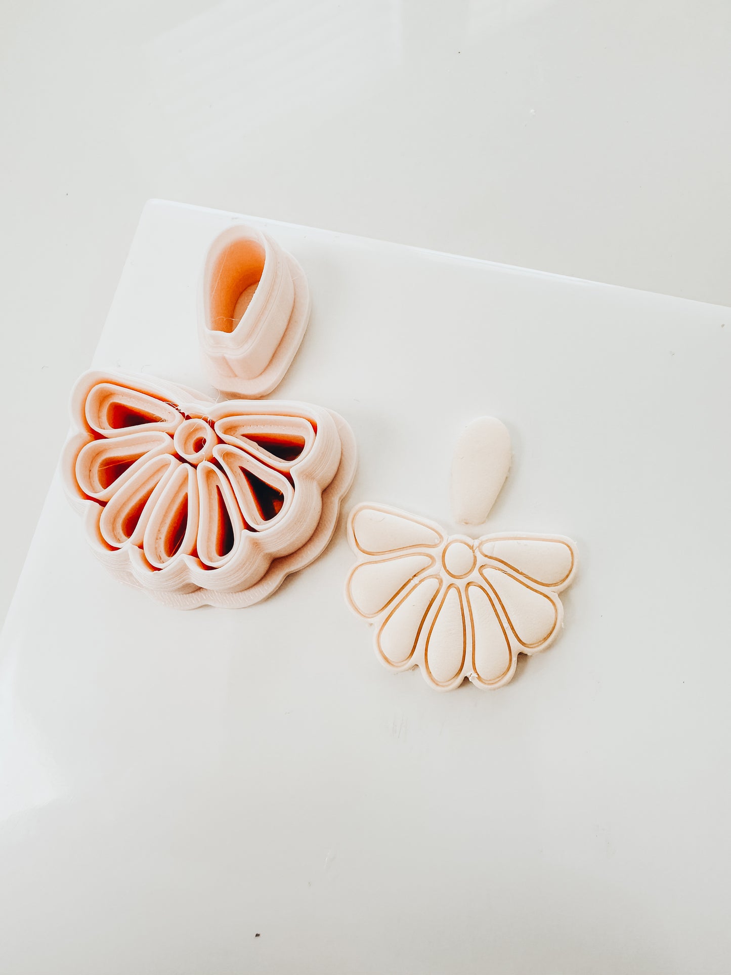 Juliette Half Flower Drop Set Clay Cutter 1.75”
