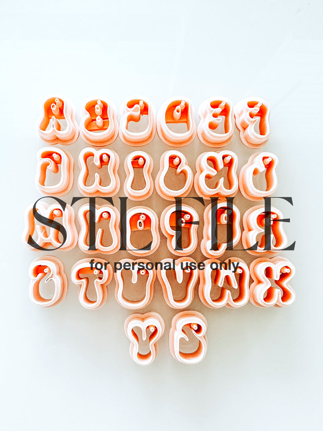 STL File (Includes 26 bubble letter cutters)