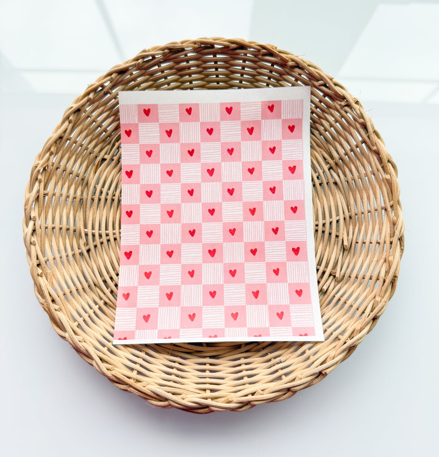 Valentines Day 10 Checkered Heart Transfer Paper