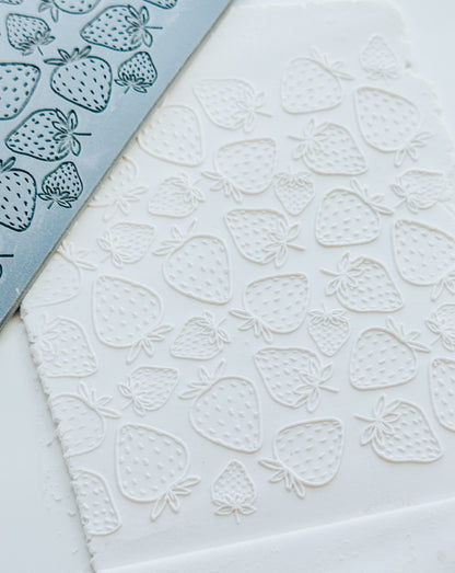 Strawberry Outline Clay Texture Mat