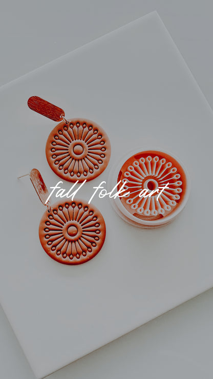 Fall Folk Art Clay Earring Cutter