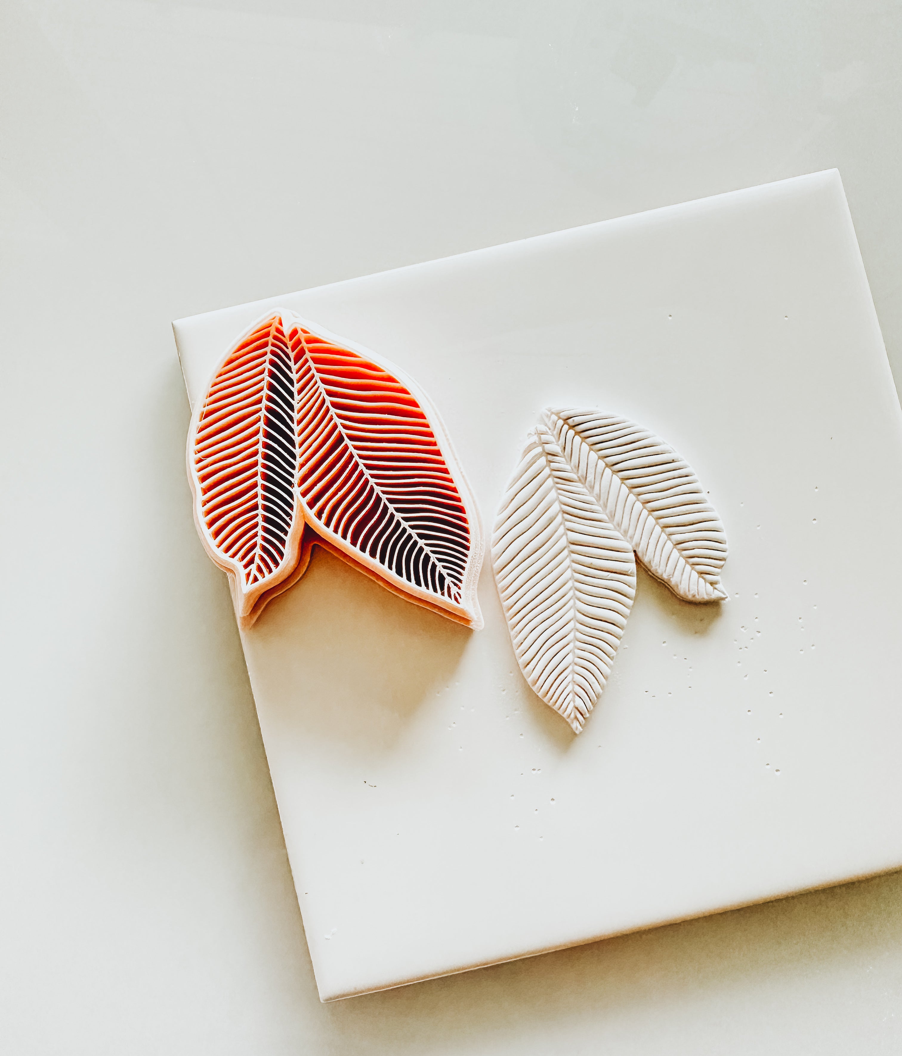 Embossed Tropical Leaf Cluster Clay Cutter