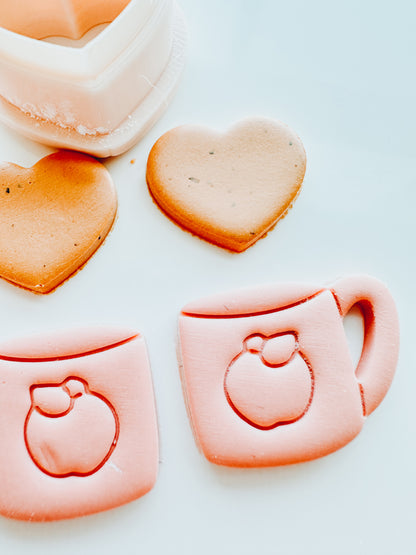 Apple Mug &amp; Heart School &amp; Teacher Clay Cutters
