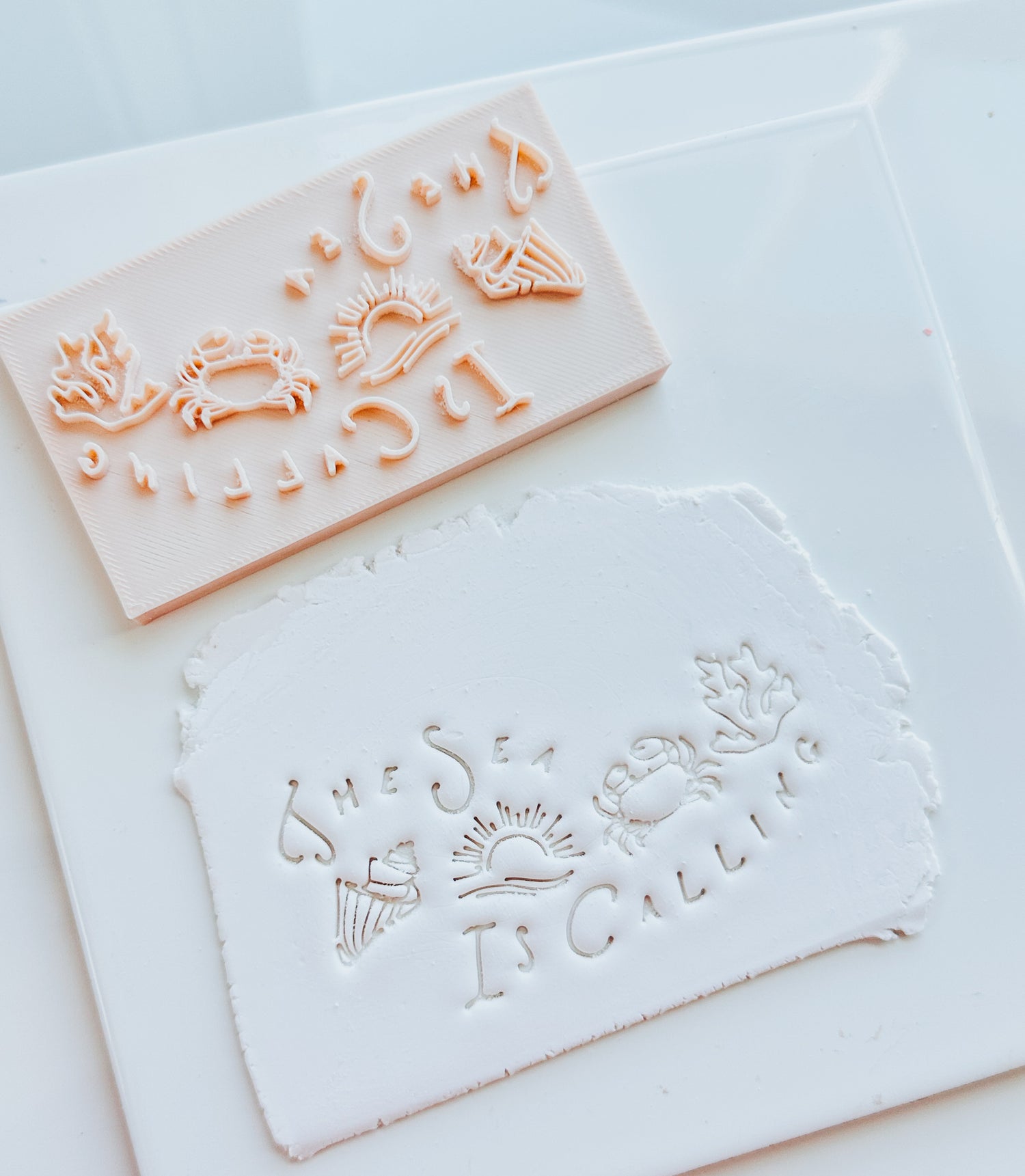 The Sea Is Calling Trinket Dish Clay Stamp
