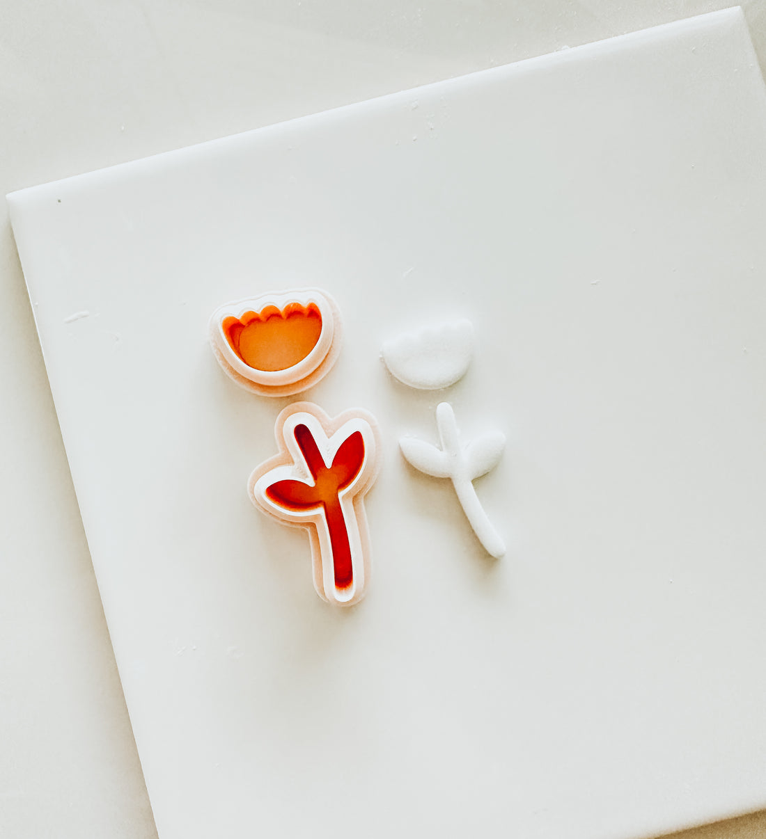 Abstract Tulip Two Piece Clay Cutter Set