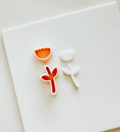 Abstract Tulip Two Piece Clay Cutter Set