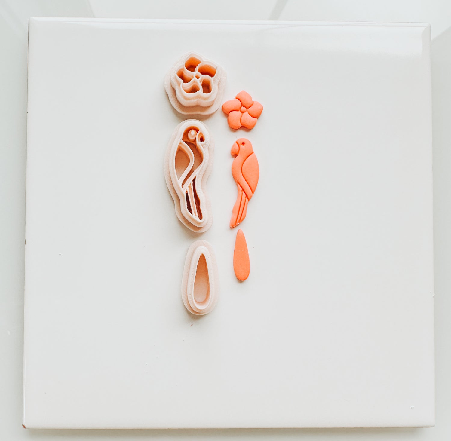 Tropical Bird Dangle 3 Piece Set Clay Cutter