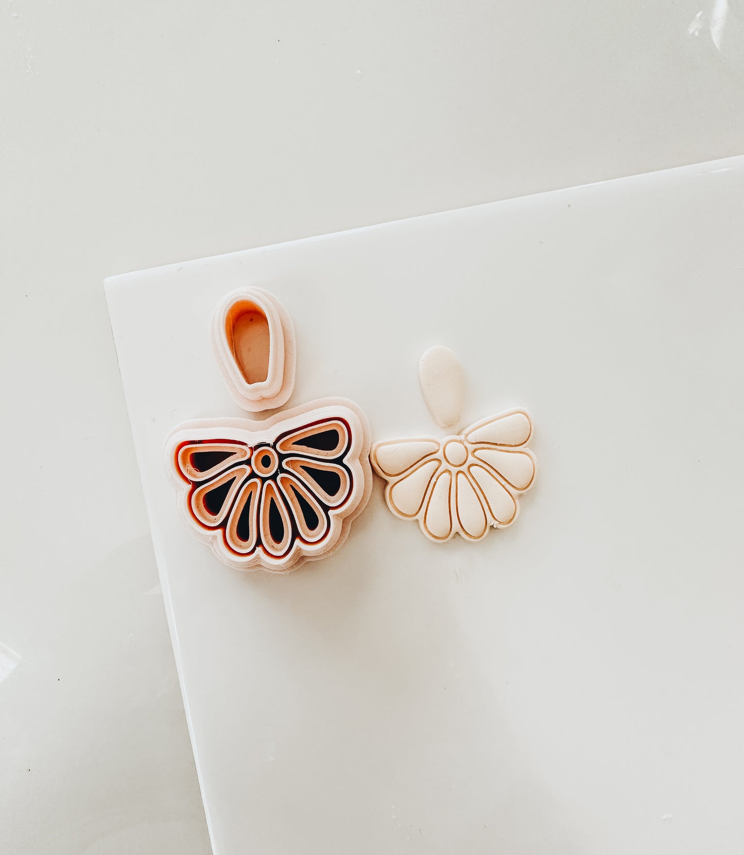 Juliette Half Flower Drop Set Clay Cutter 1.75”