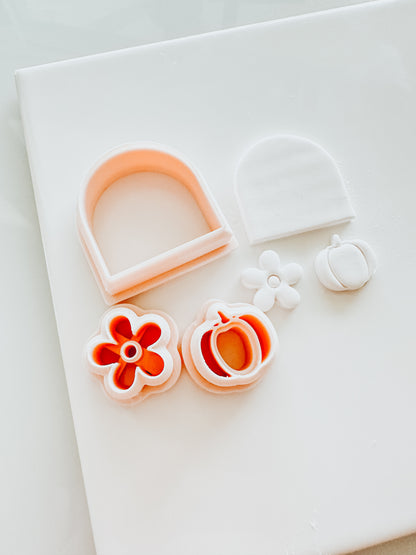 Groovy flower &amp; Pumpkin Basic Clay Cutter Set