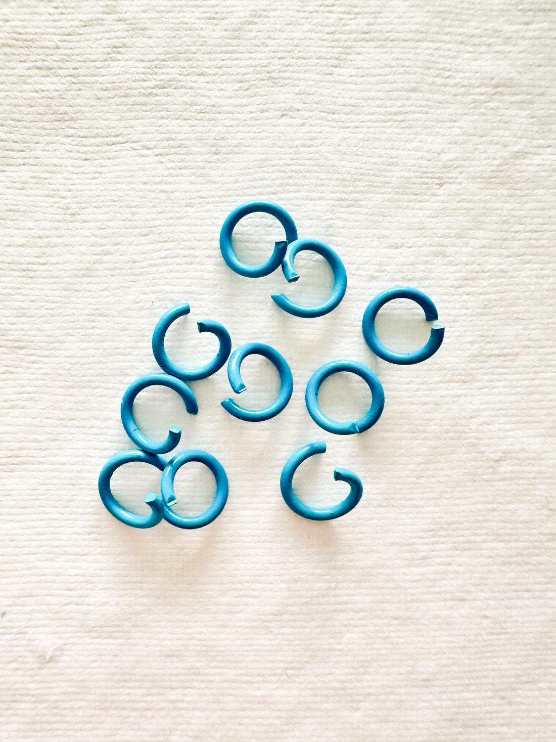 Pack of 50 - 8mm Deep Sky Blue Jump Rings